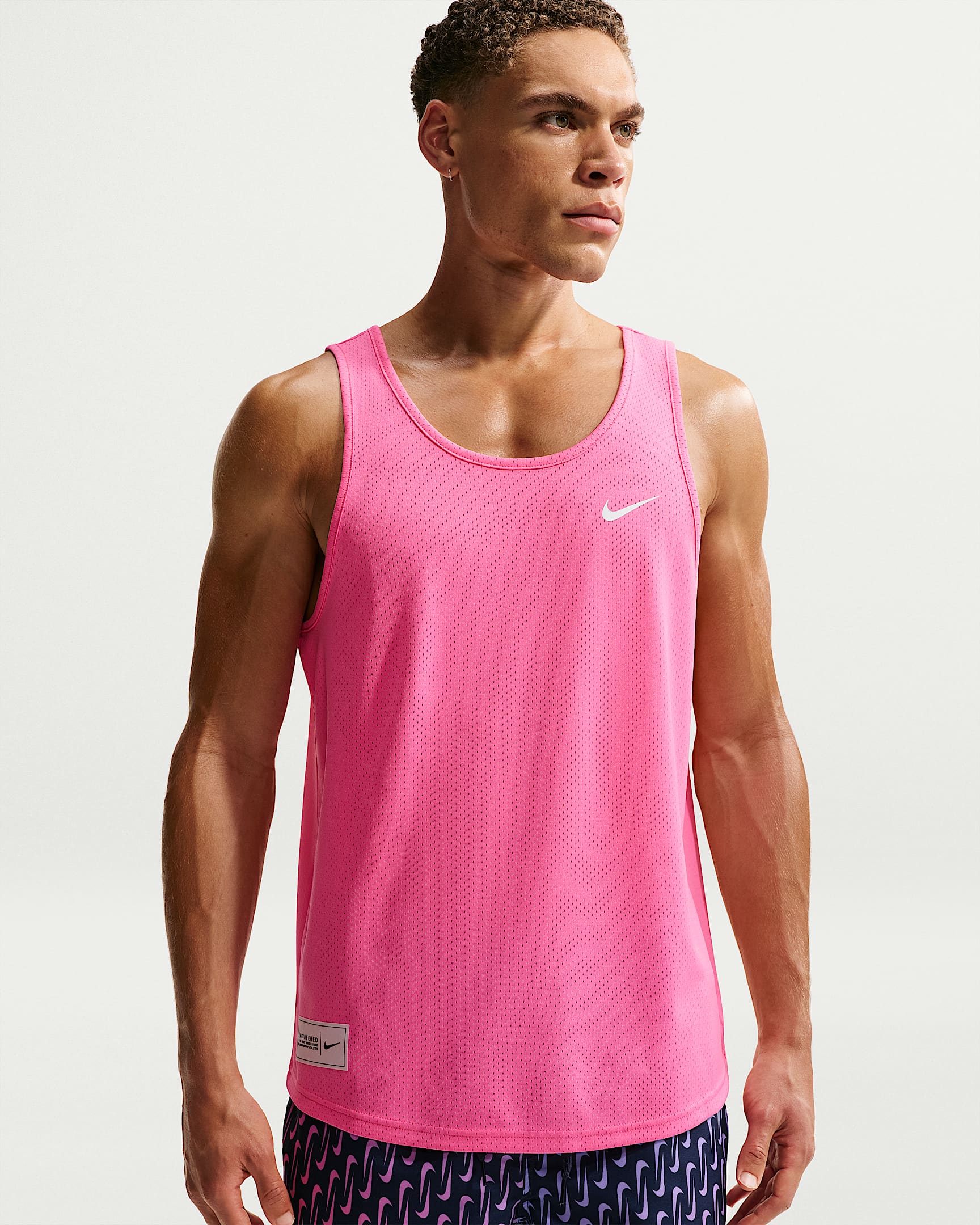 Nike Swim 男子网眼布背心 - 霞光粉/尘光子色/白色/白色