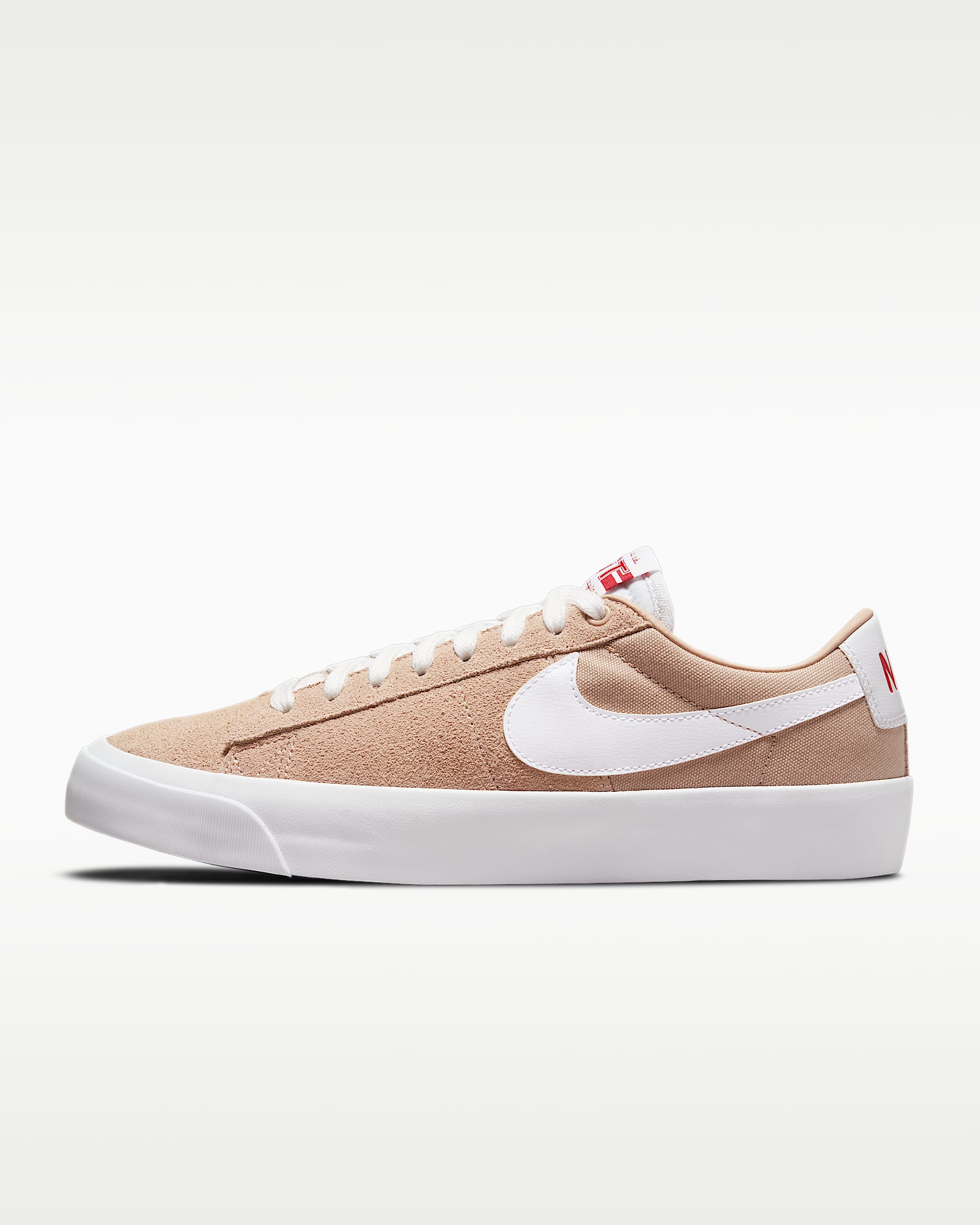 Nike SB Zoom Blazer Low Pro GT 男/女滑板鞋情侣款板鞋 - 米褐/健身红/白色/白色