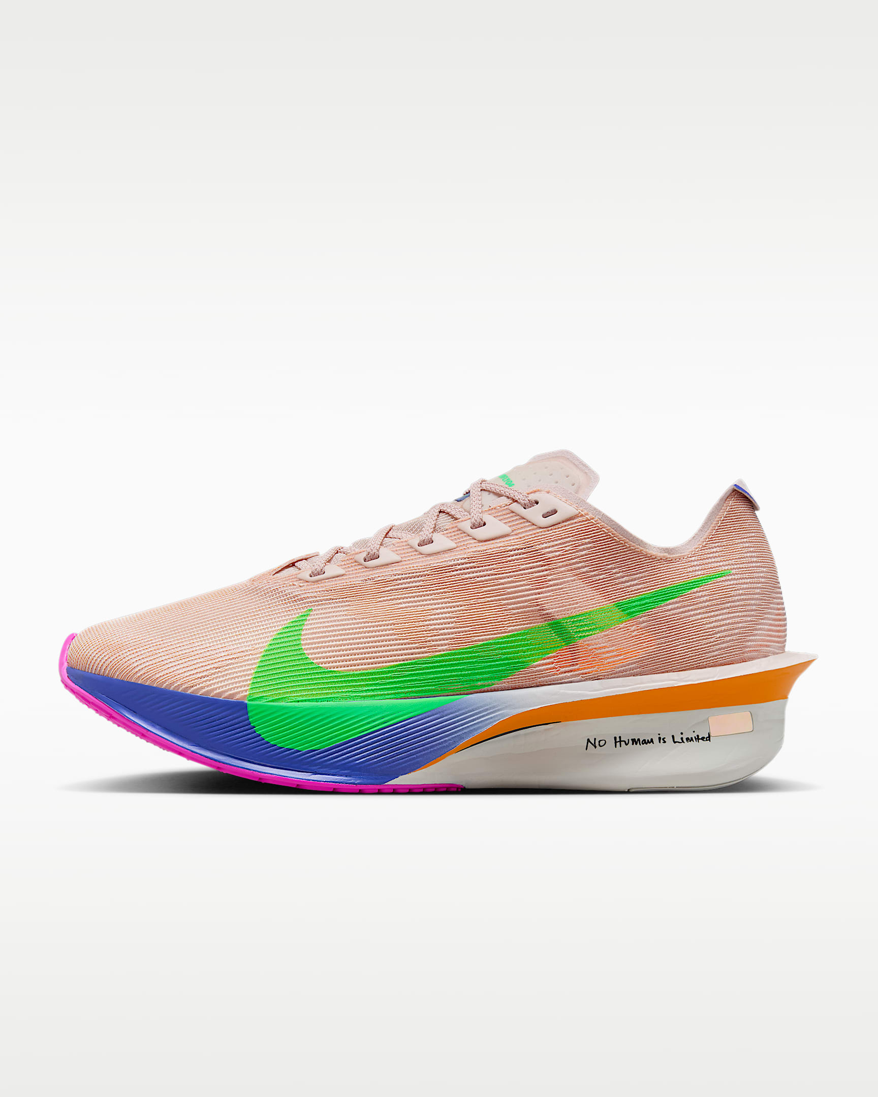 Nike Vaporfly 4 "Eliud Kipchoge" 基普乔格女子公路竞速跑步鞋 - 砂岩灰粉/火焰粉/亮橙色/惊喜绿