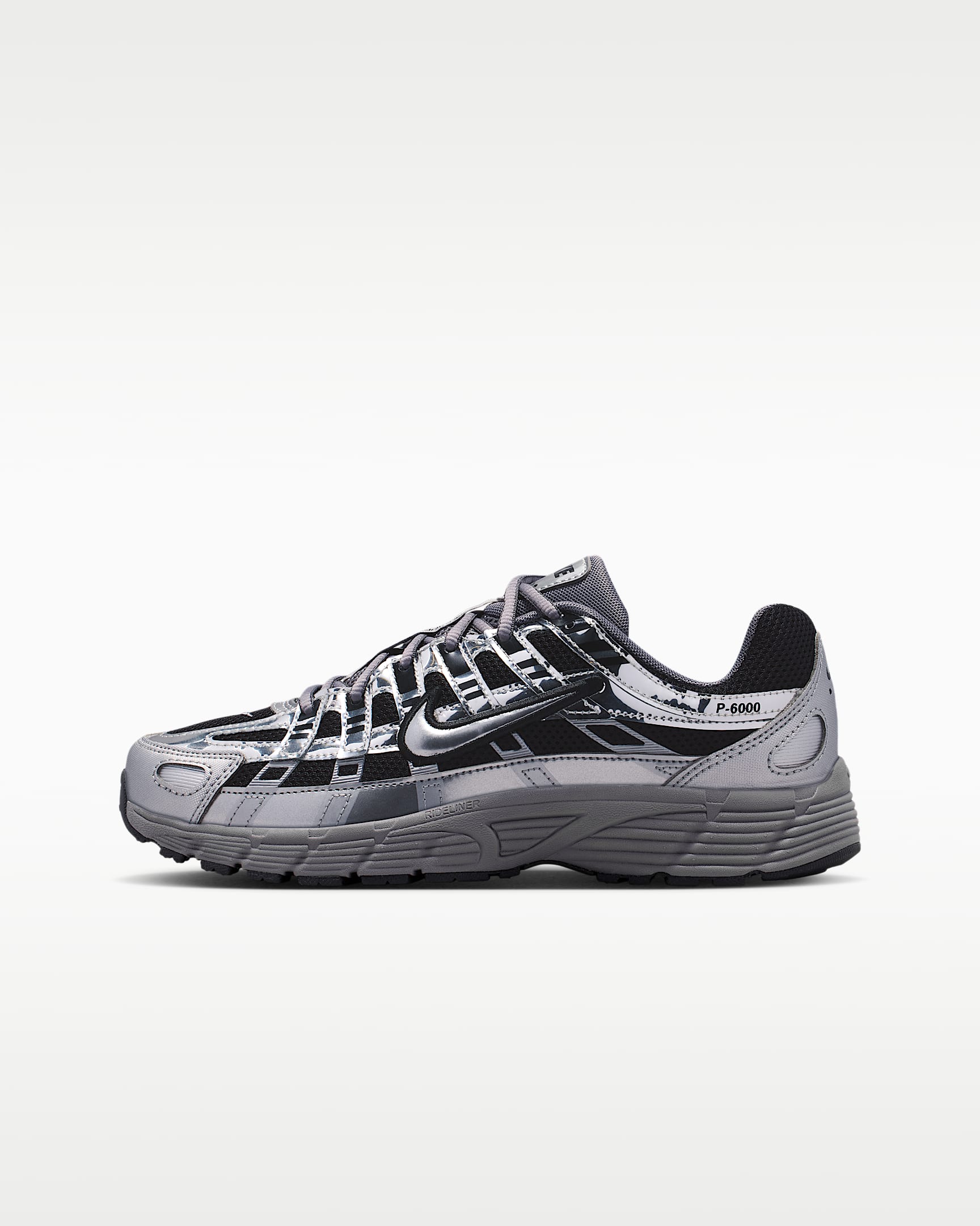 Nike P-6000 大童运动鞋 - 黑/笔尖灰黑色/暗灰/金属银