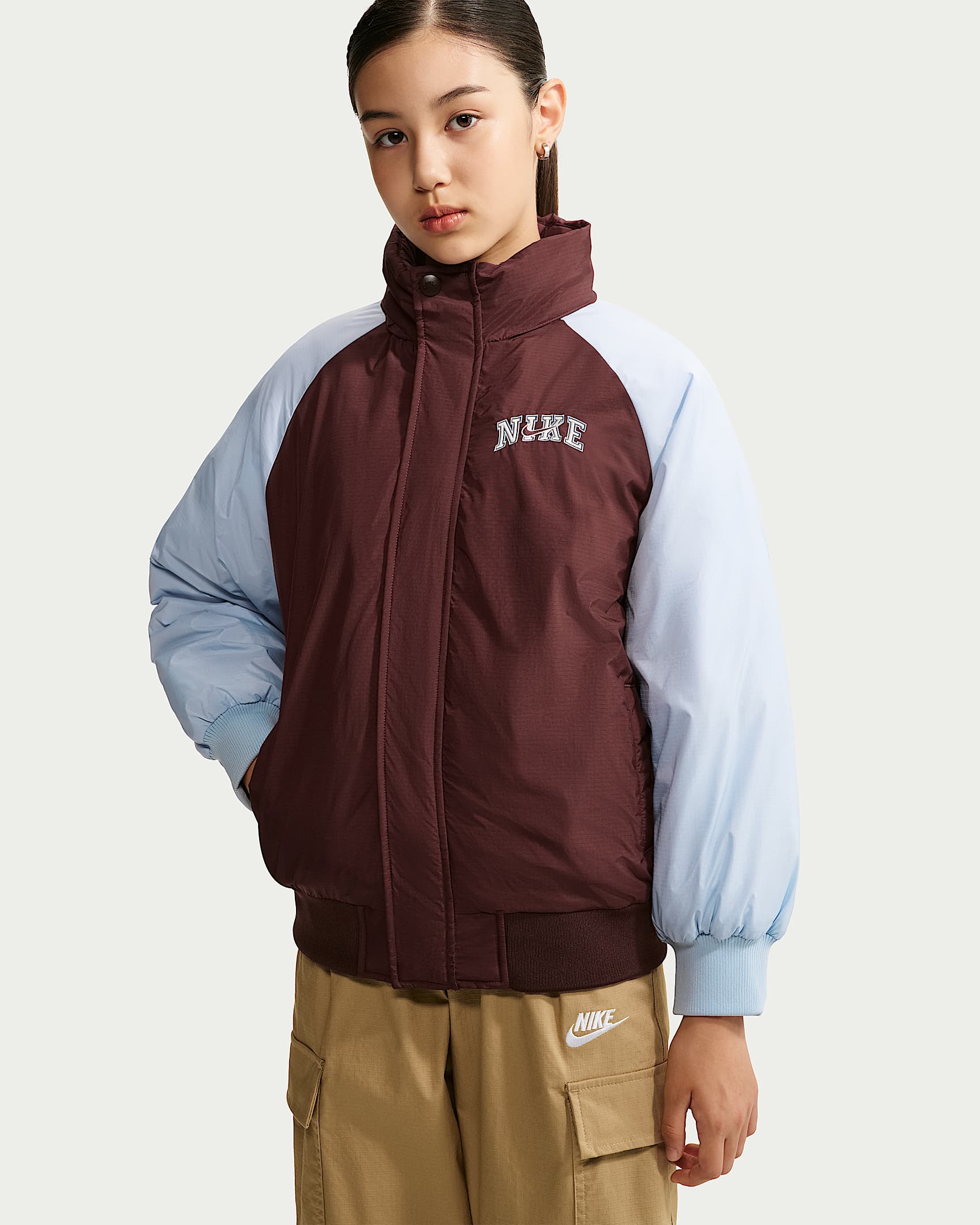 Nike 大童羽绒复古夹克 - 神秘枣红