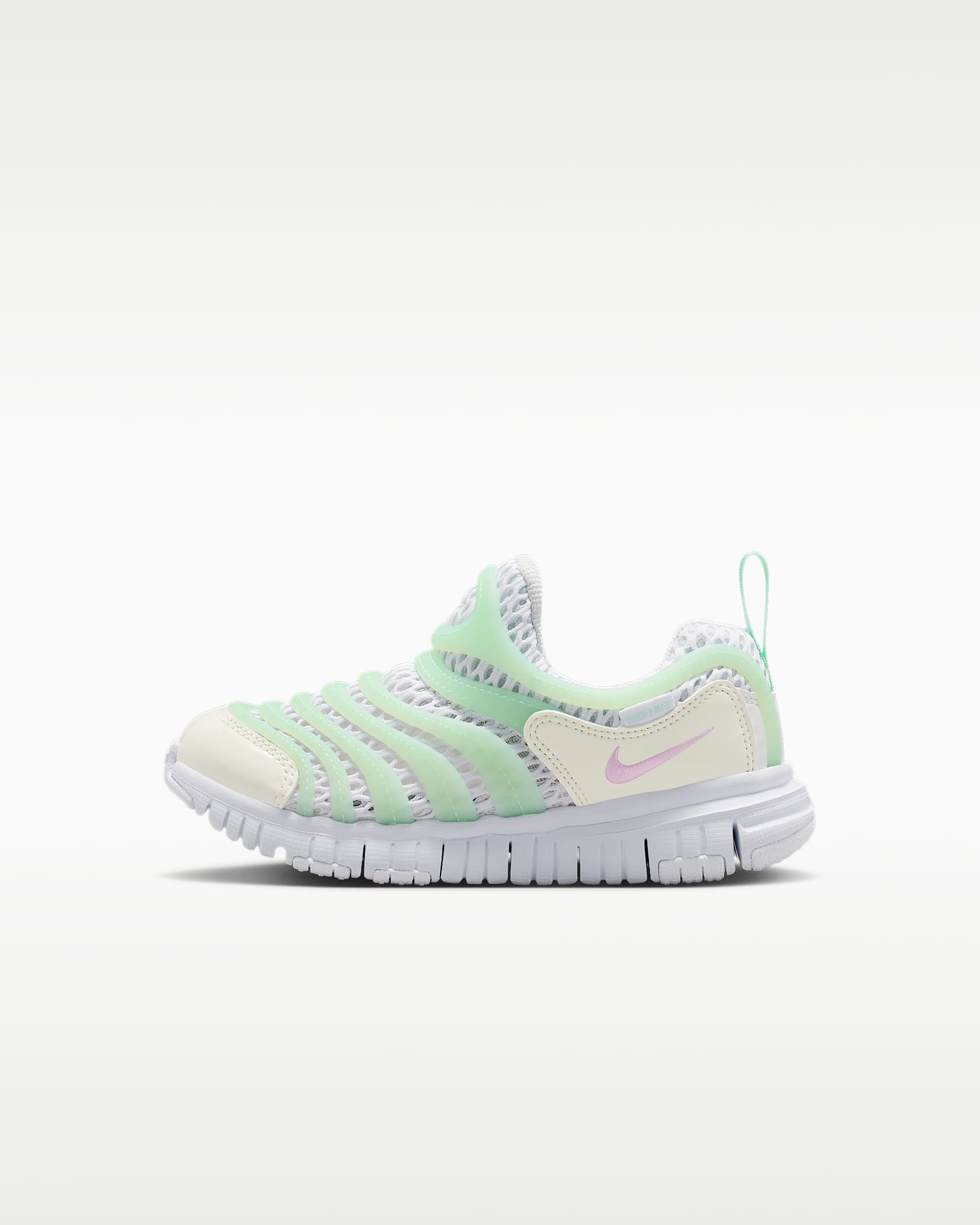 Nike Dynamo Free BR 2 耐克毛毛虫幼童运动鞋 - 白色/帆白/北极绿/泡沫粉