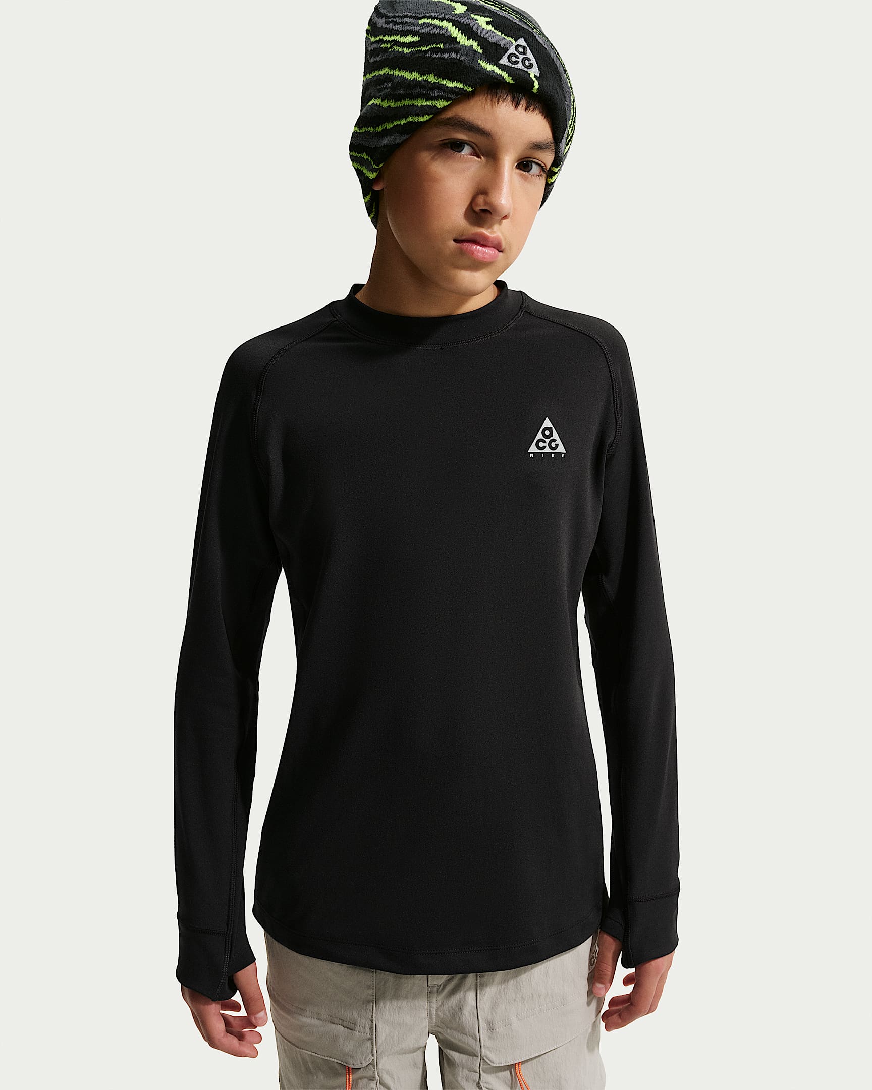 ACG Dri-FIT 大童野外徒步速干长袖上衣 - 黑