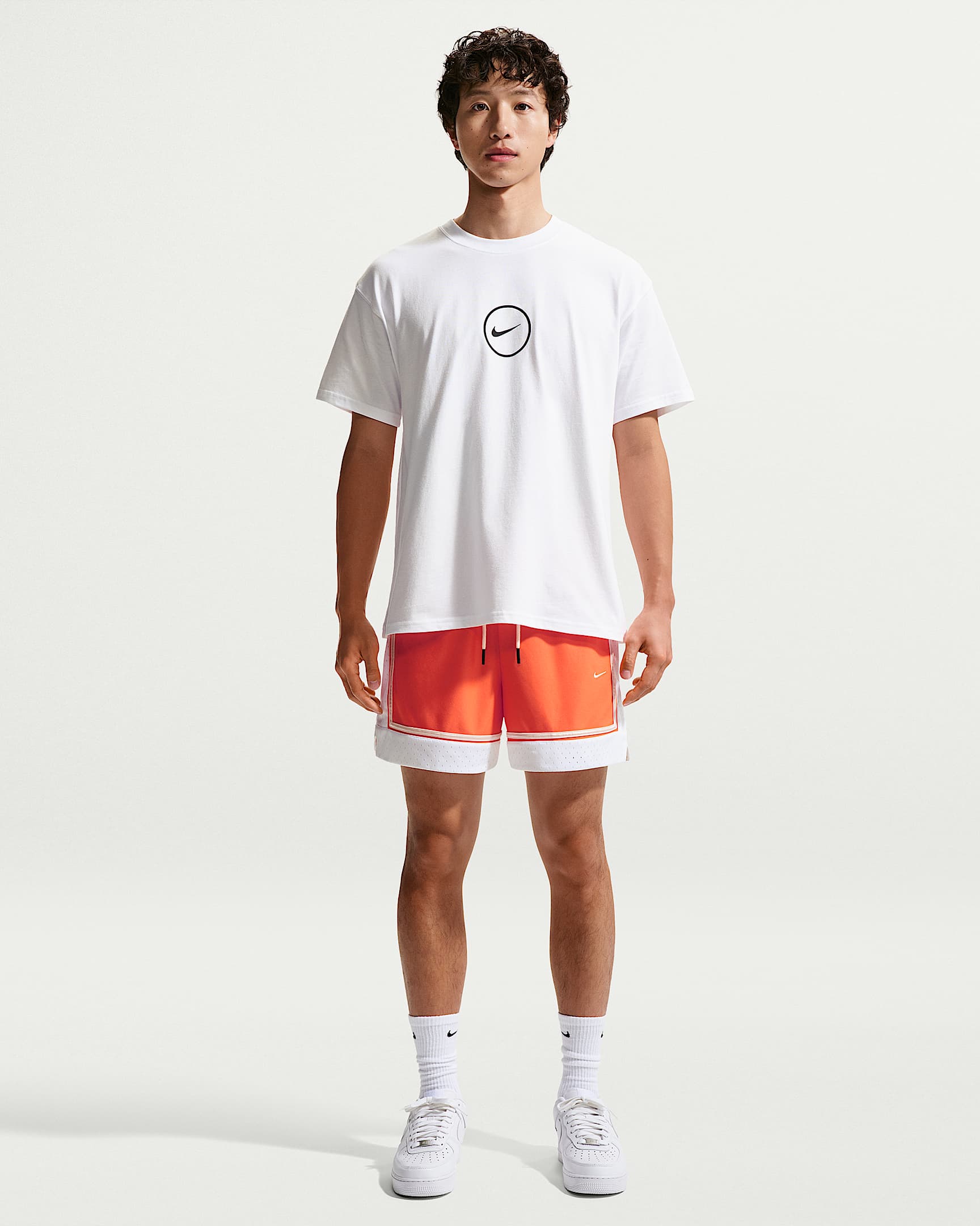 Nike Standard Issue Dri-FIT 耐克篮球小标系列男子速干短裤 - 草皮橙/白色/淡象牙白
