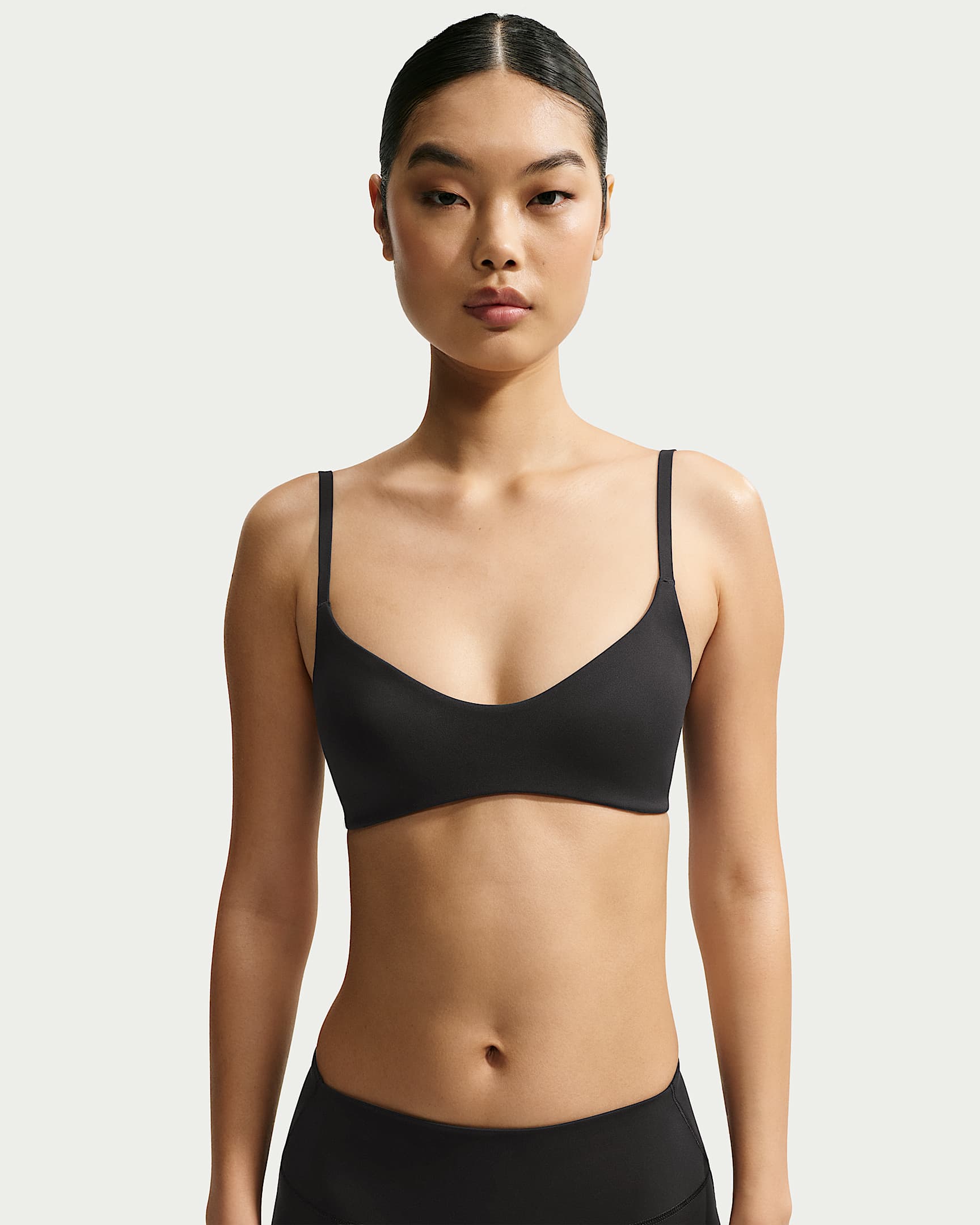 NikeSKIMS Matte 女子速干微弧大圆领运动内衣 - NSKM Obsidian/NSKM Obsidian