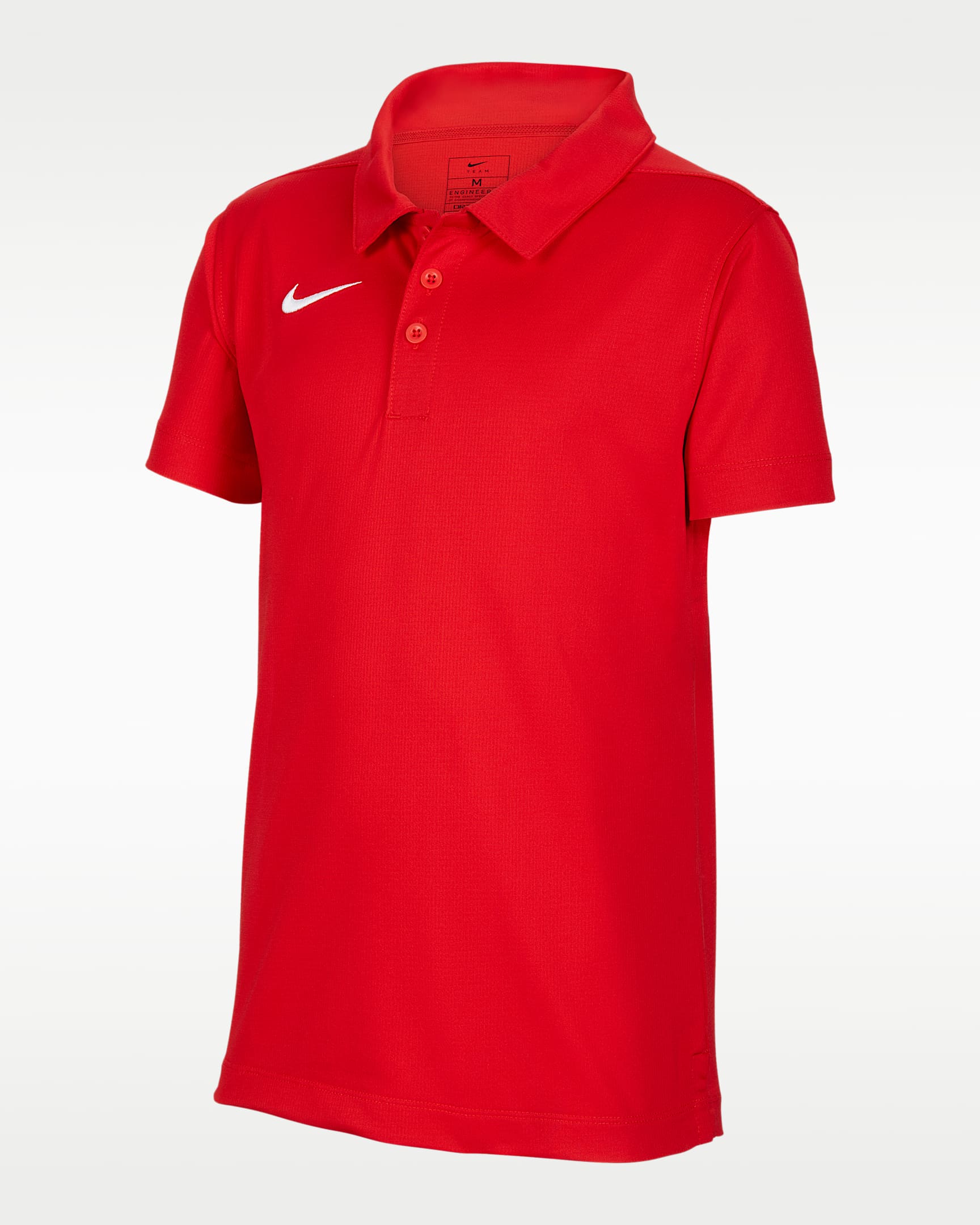 Nike Dri-FIT Stock 大童(男孩)速干翻领T恤 - 大学红