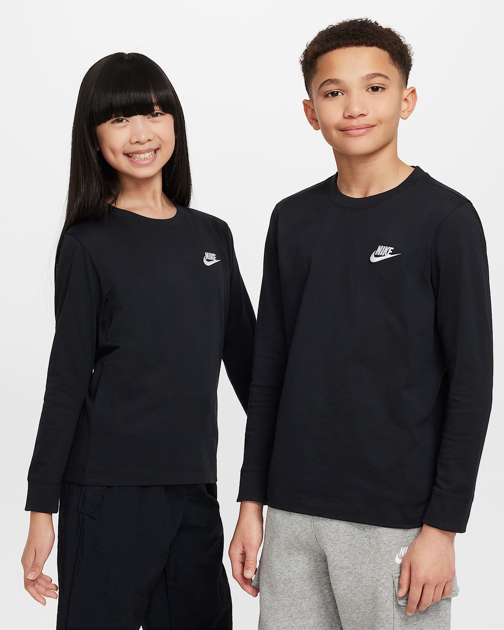 Nike Sportswear 大童长袖T恤 - 黑