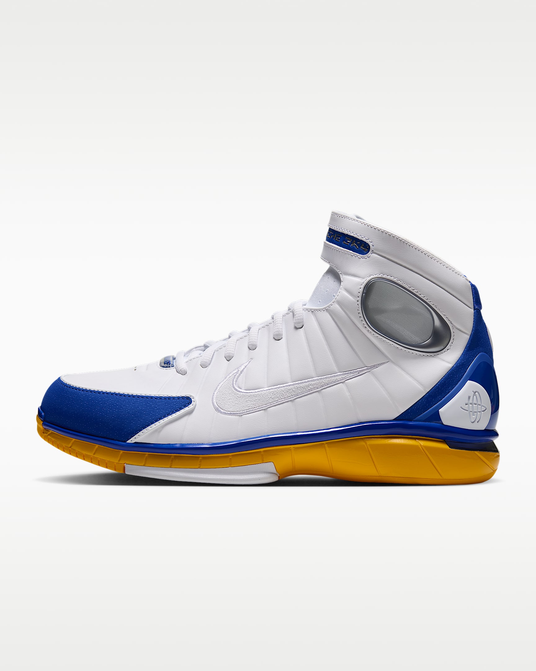 Nike Air Zoom Huarache 2K4 男子运动鞋 - 白色/校园粟黄/金属银/钴蓝色
