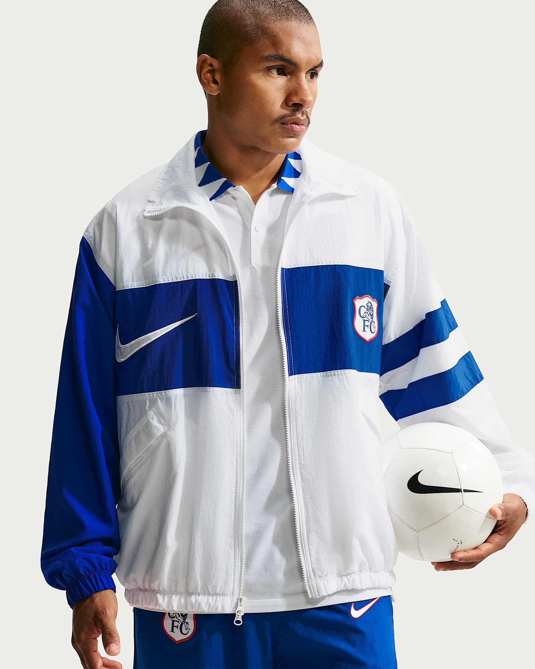 切尔西足球俱乐部 Third Nike Repel i96 男子拒水运动夹克 - 白色/灯草蓝/白色