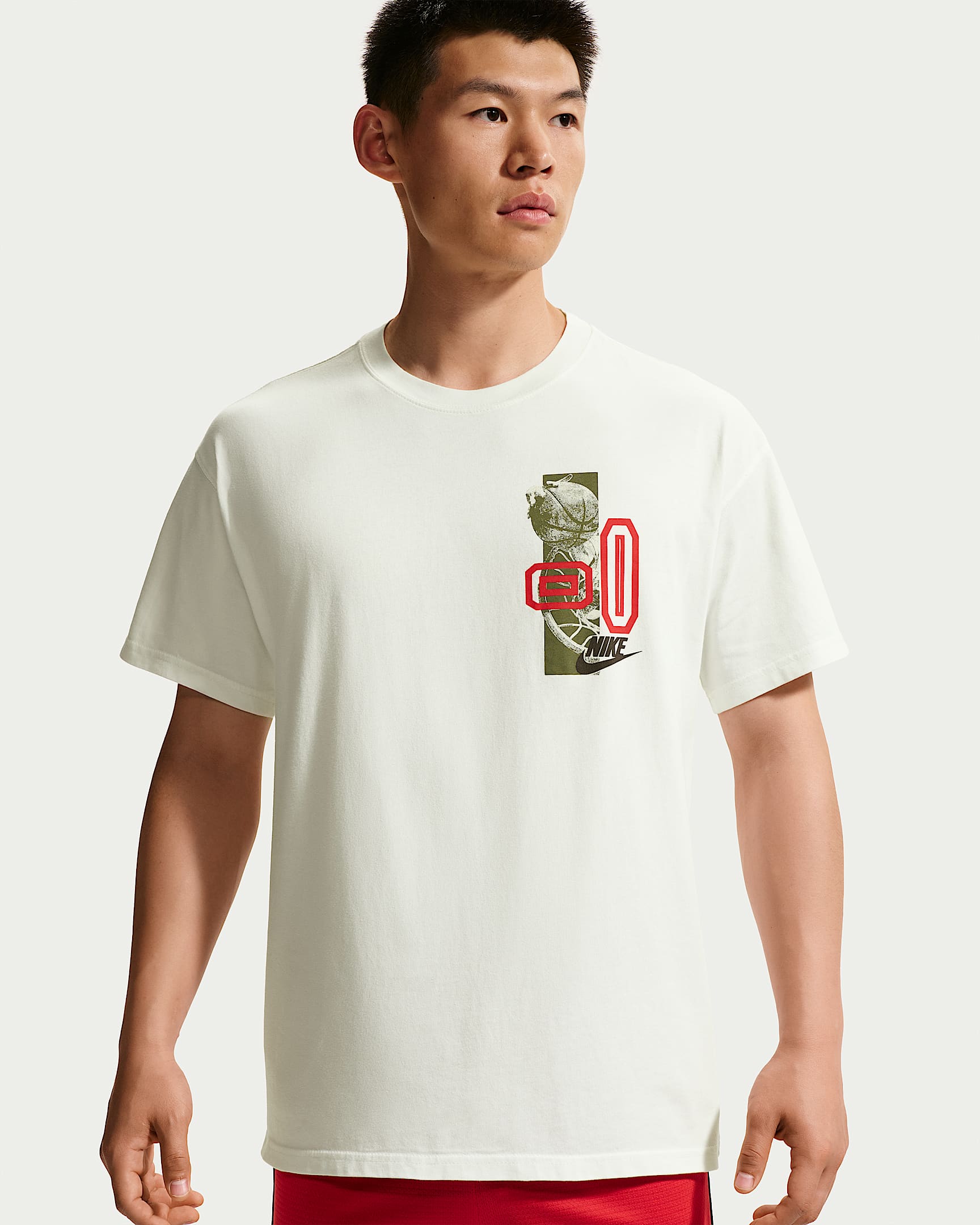 Nike 男子篮球短袖T恤 - 帆白