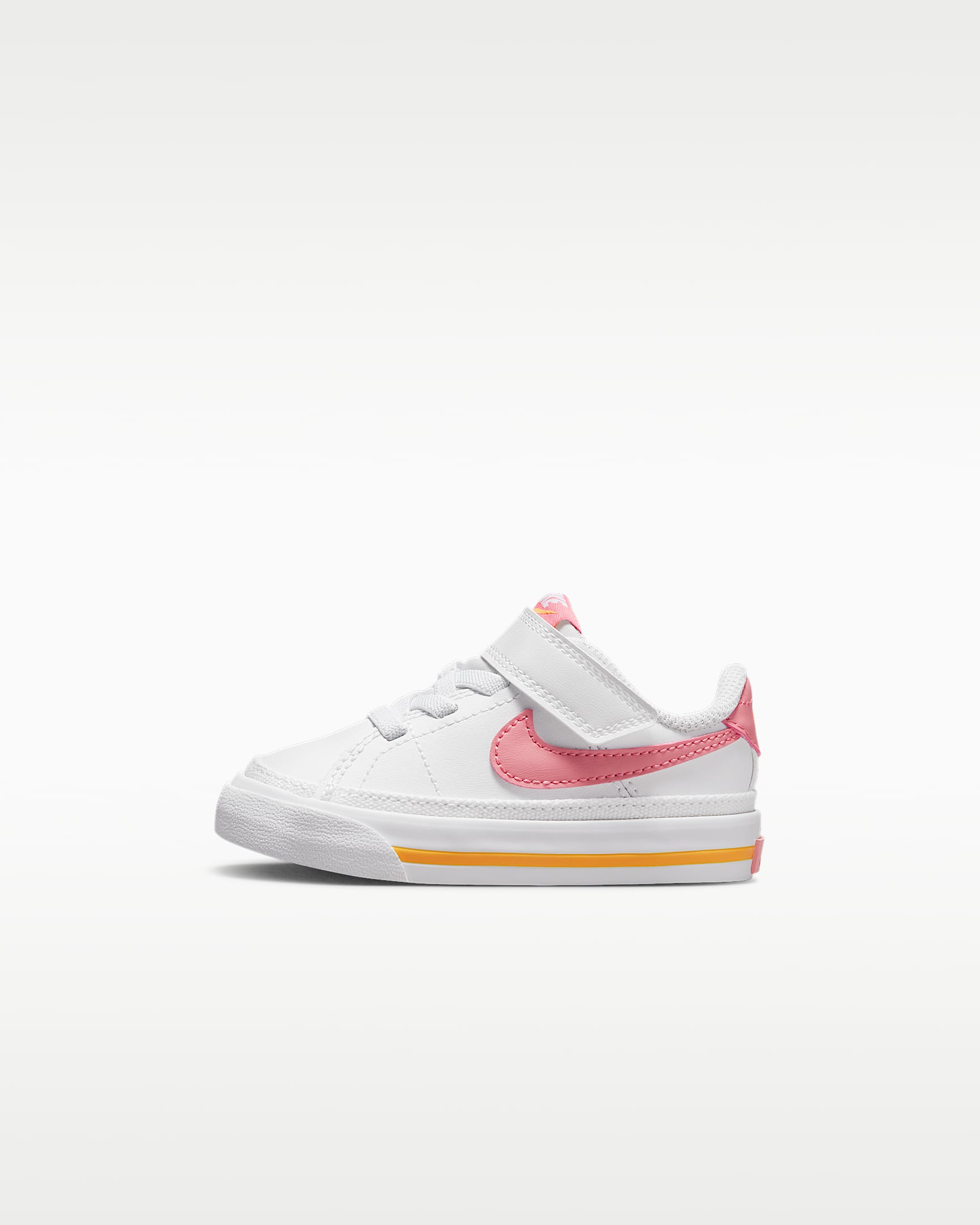 Nike Court Legacy 婴童易穿脱运动鞋板鞋 - 白色/激光橙/珊瑚粉红