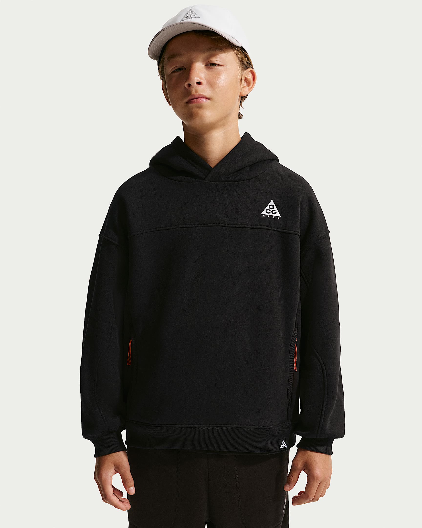 Nike ACG 大童加绒连帽衫 - 黑