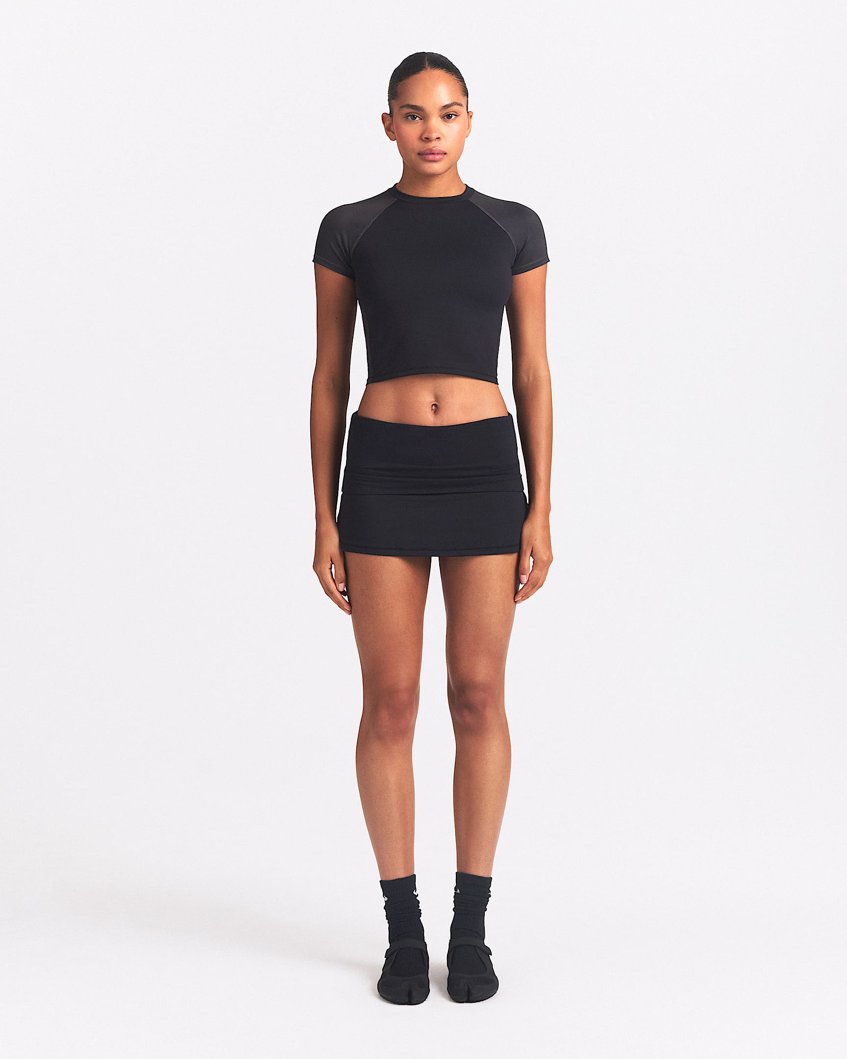 NikeSKIMS Airy 女子速干翻折腰部裤裙 - NSKM Obsidian/NSKM Obsidian
