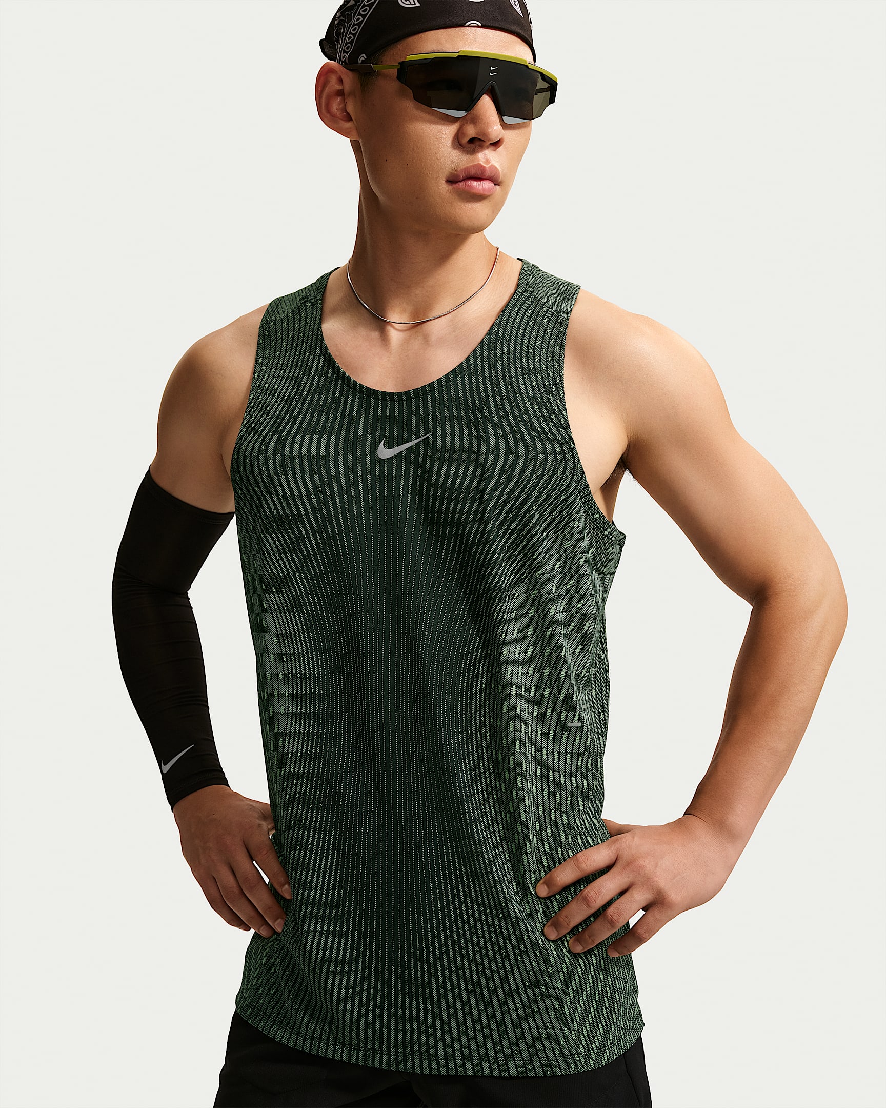Nike Stride Aero-FIT 男子跑步背心 - 黑/浅绿