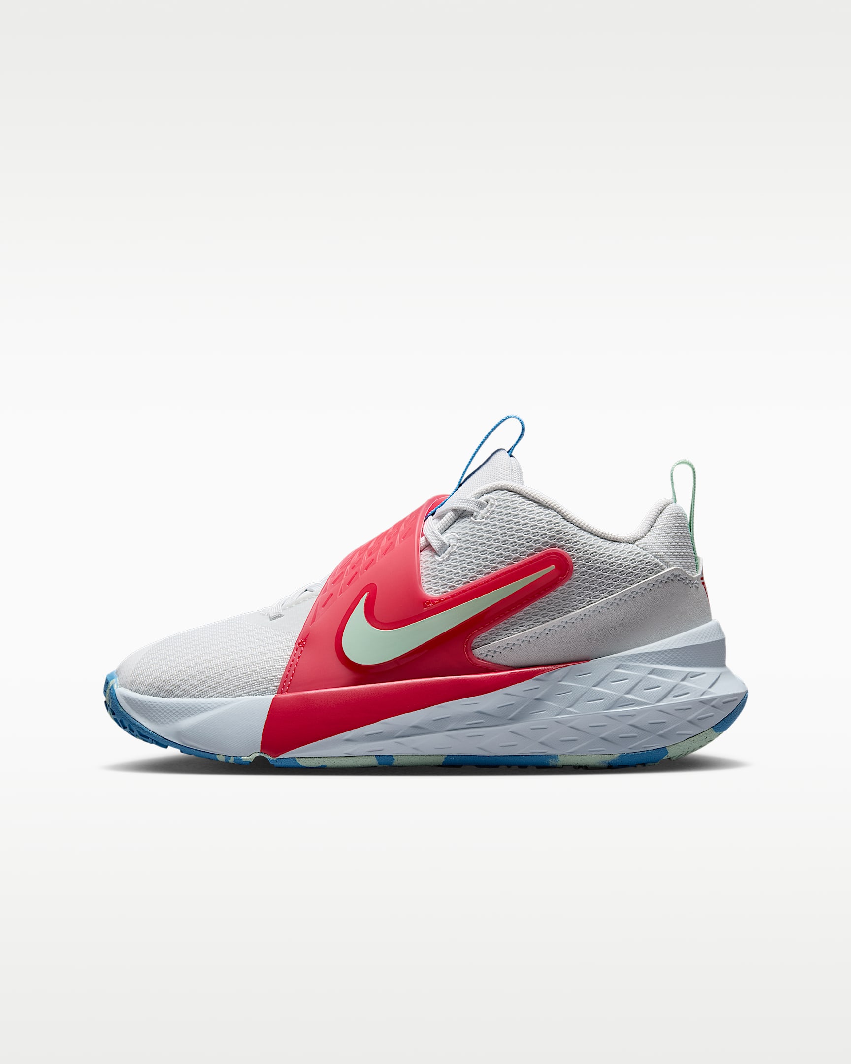 Nike Team Hustle D 12 大童篮球鞋 - 米白/极光蓝/热带粉/北极绿
