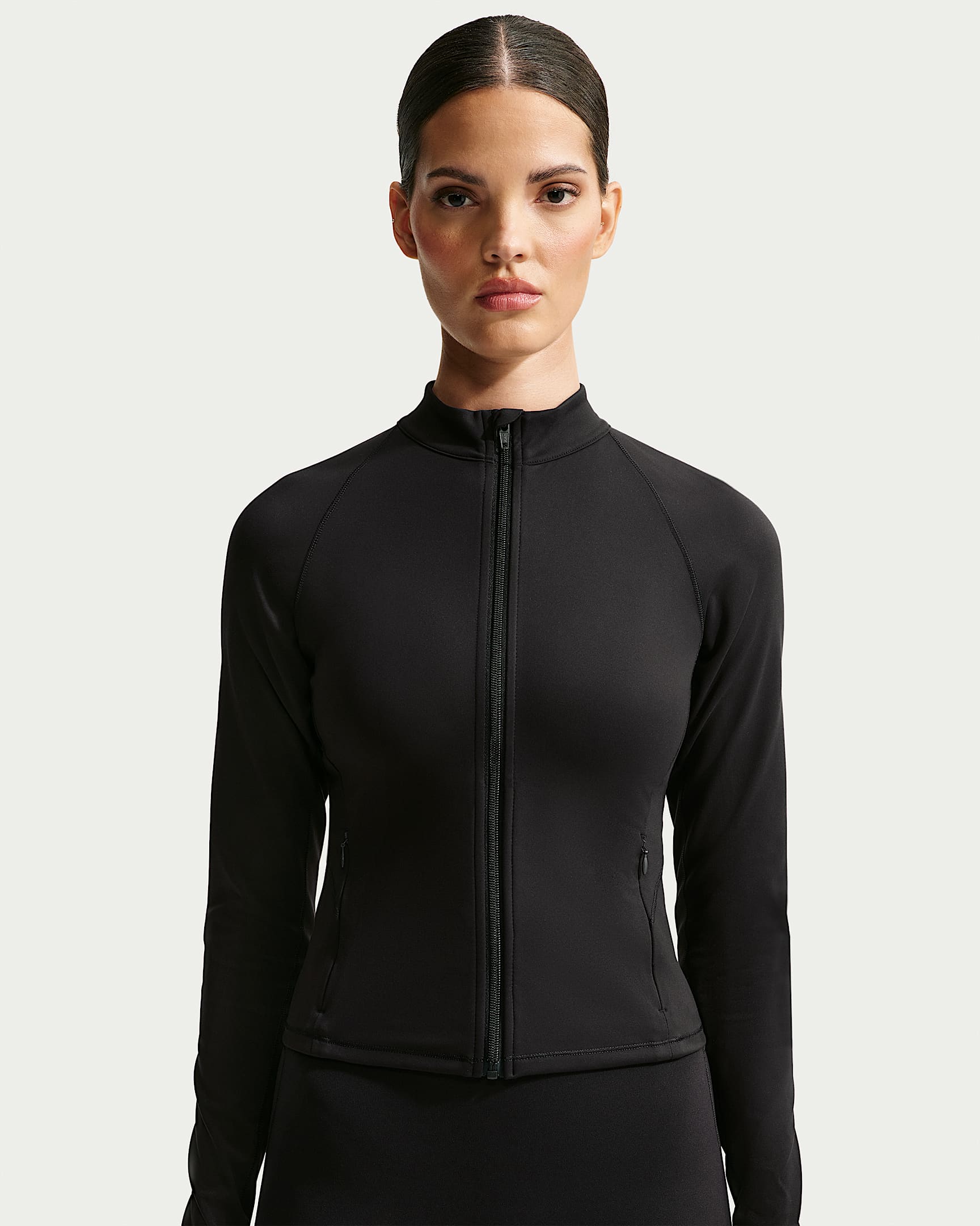 NikeSKIMS Matte 女子速干全长拉链开襟上衣 - NSKM Obsidian