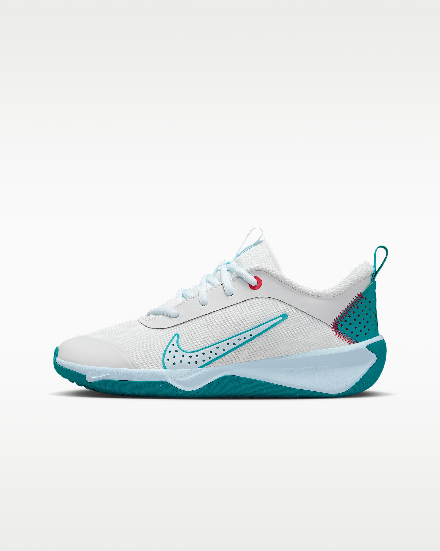 Nike Omni Multi-Court 大童体育课综合运动鞋 - 米白/能量绿/热带粉/冰川蓝