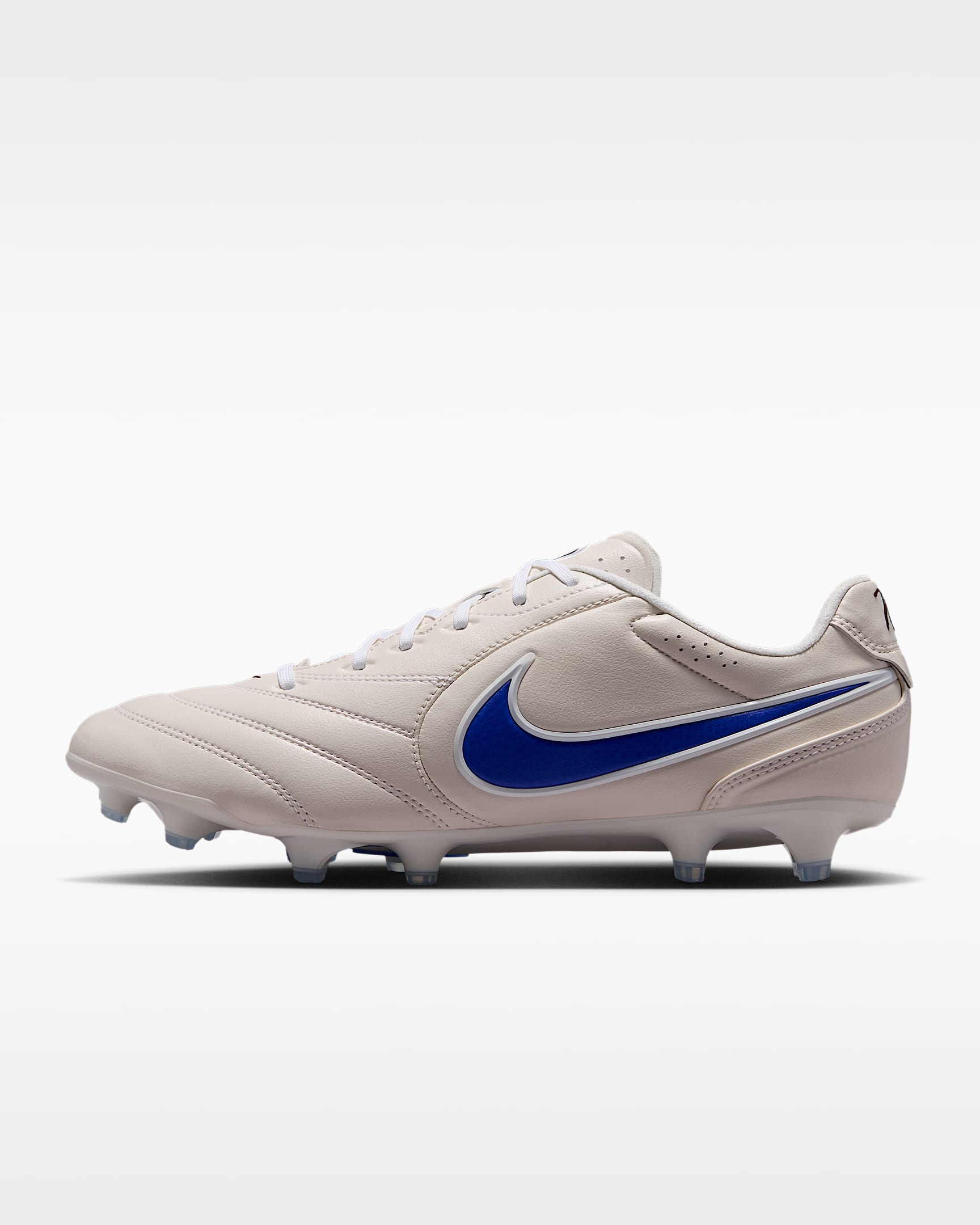 Nike Tiempo Ligera Pro 耐克天迫系列男/女 FG 天然硬质草地低帮足球鞋 - 粉白/白色/赛车蓝