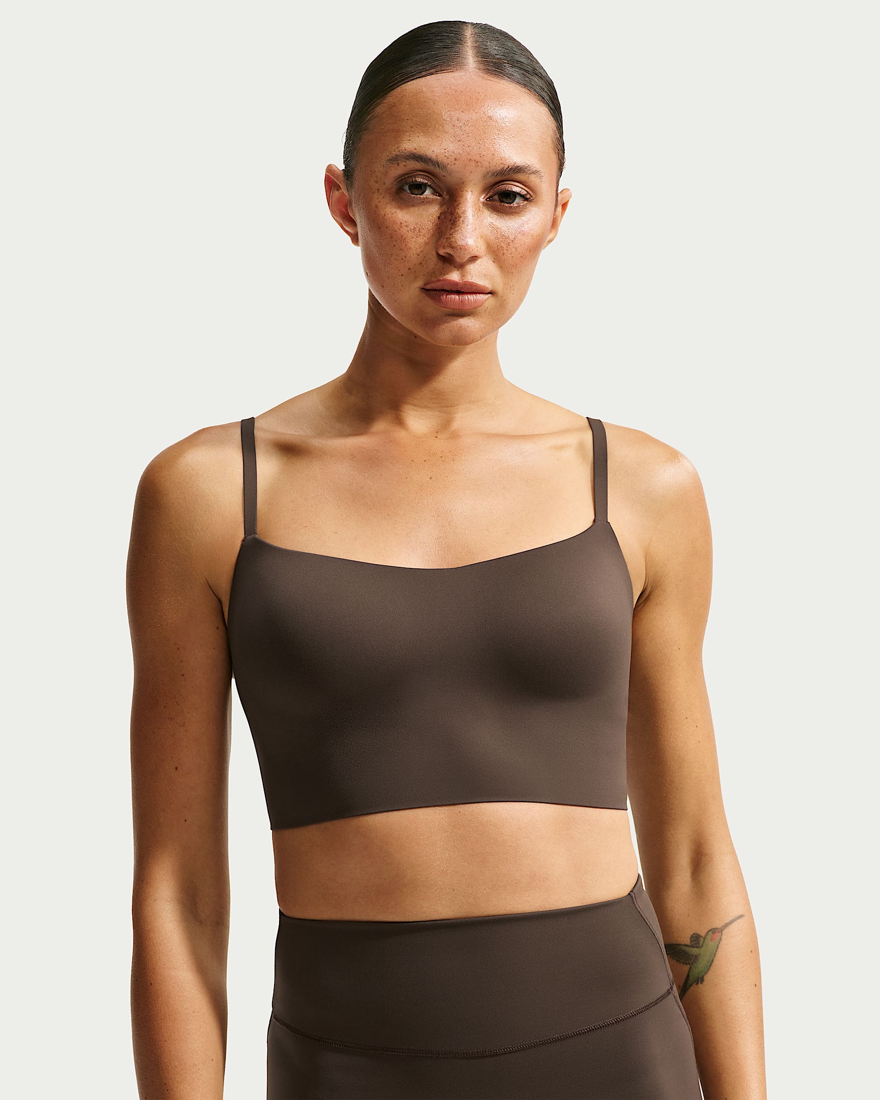 NikeSKIMS Matte 女子速干长款吊带运动内衣 - NSKM Dark Sepia/NSKM Dark Sepia