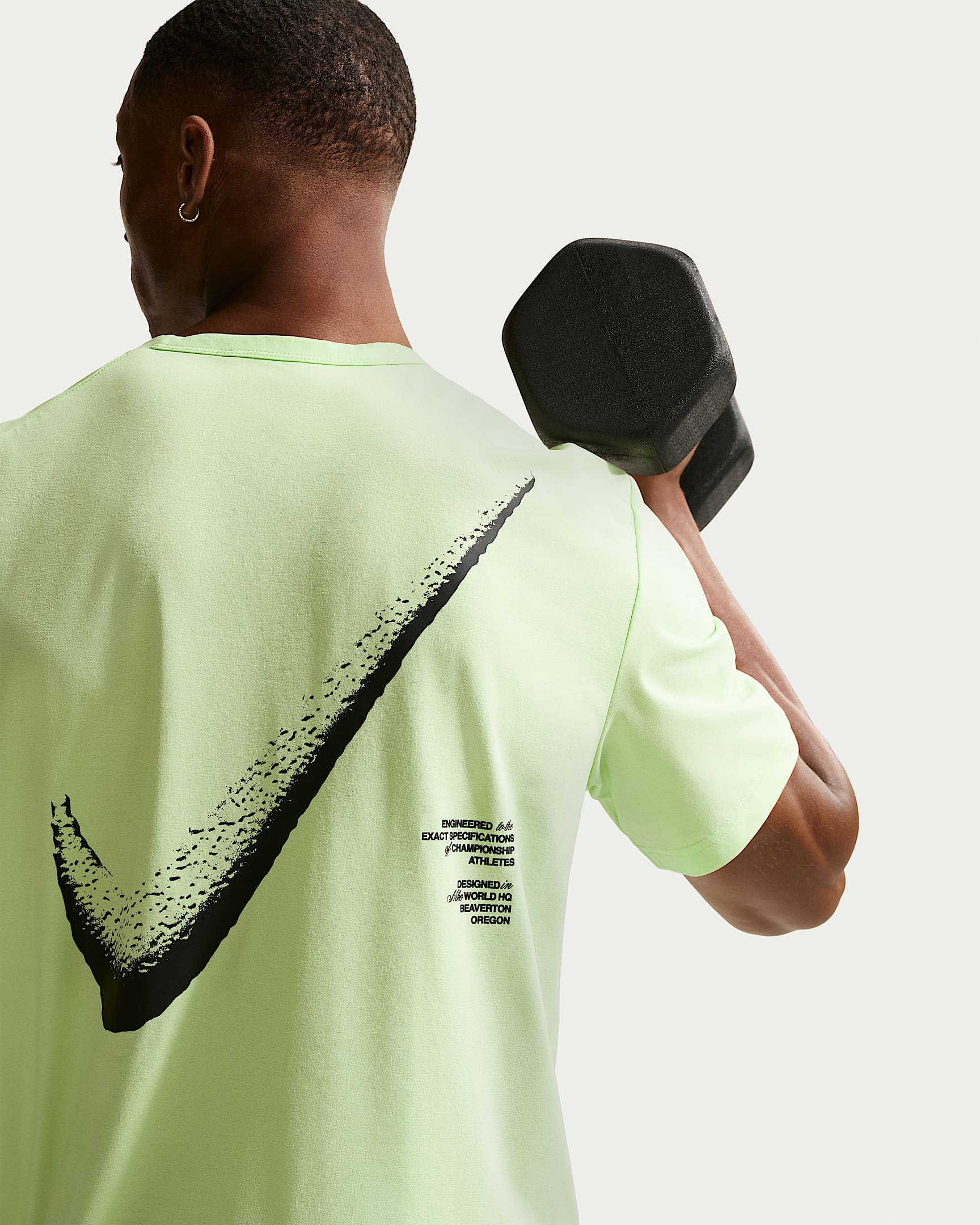 Nike Hyverse Dri-FIT 男子防晒速干训练T恤 - 浅柠色/黑