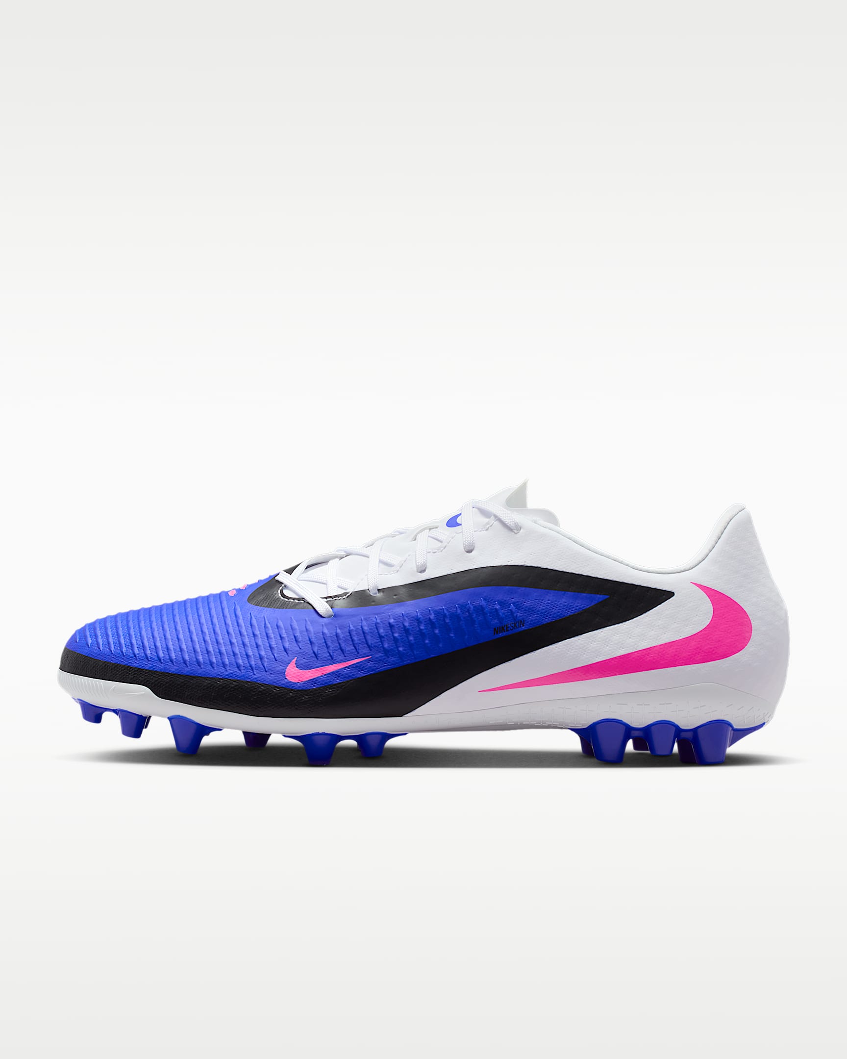 Nike Phantom 6 Low Academy 耐克暗煞系列男/女 AG 人造草地低帮足球鞋 - 赛车蓝/白色/爆炸粉