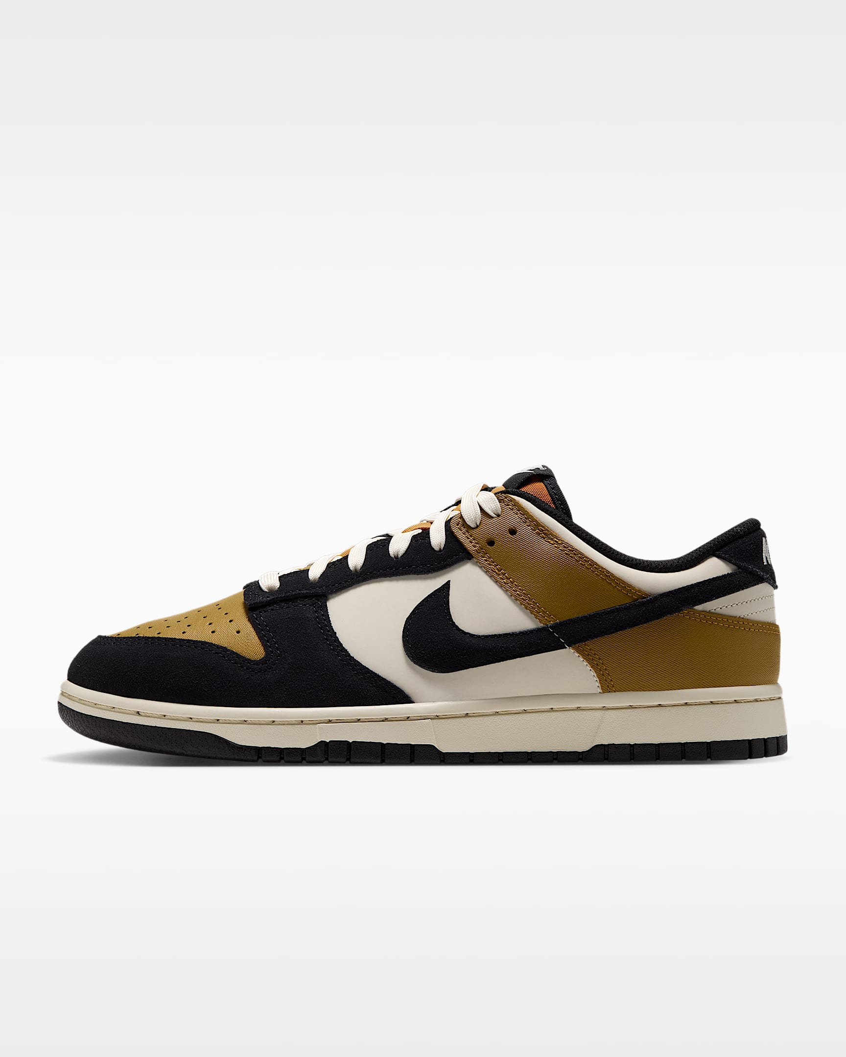 Nike Dunk Low Retro 男子运动鞋 - 麂皮金/淡象牙白/海滩浅黄/黑