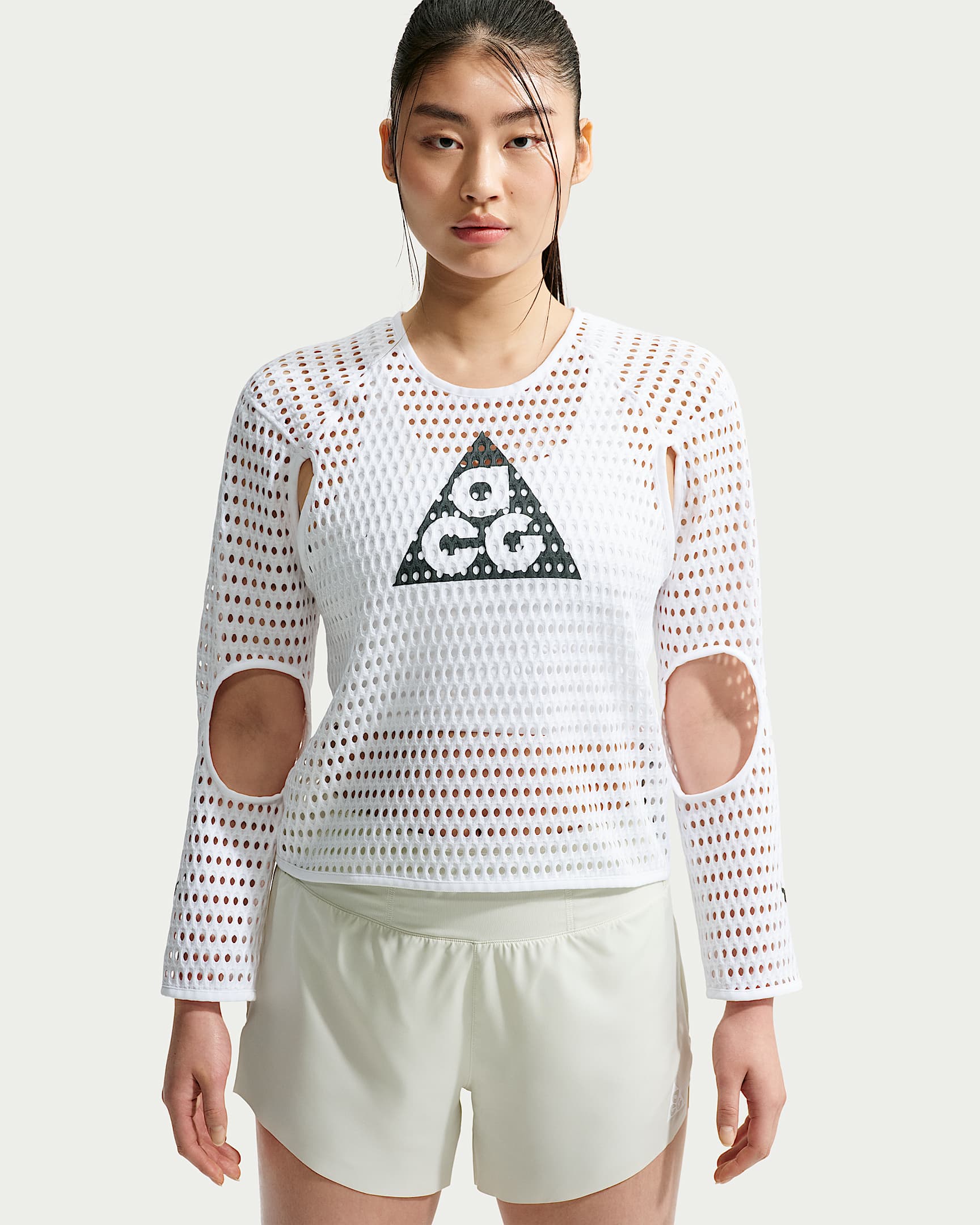 ACG Radical AirFlow NXT Dri-FIT 姚妙同款女子速干长袖越野跑步上衣洞洞衣 - 白色/煤黑