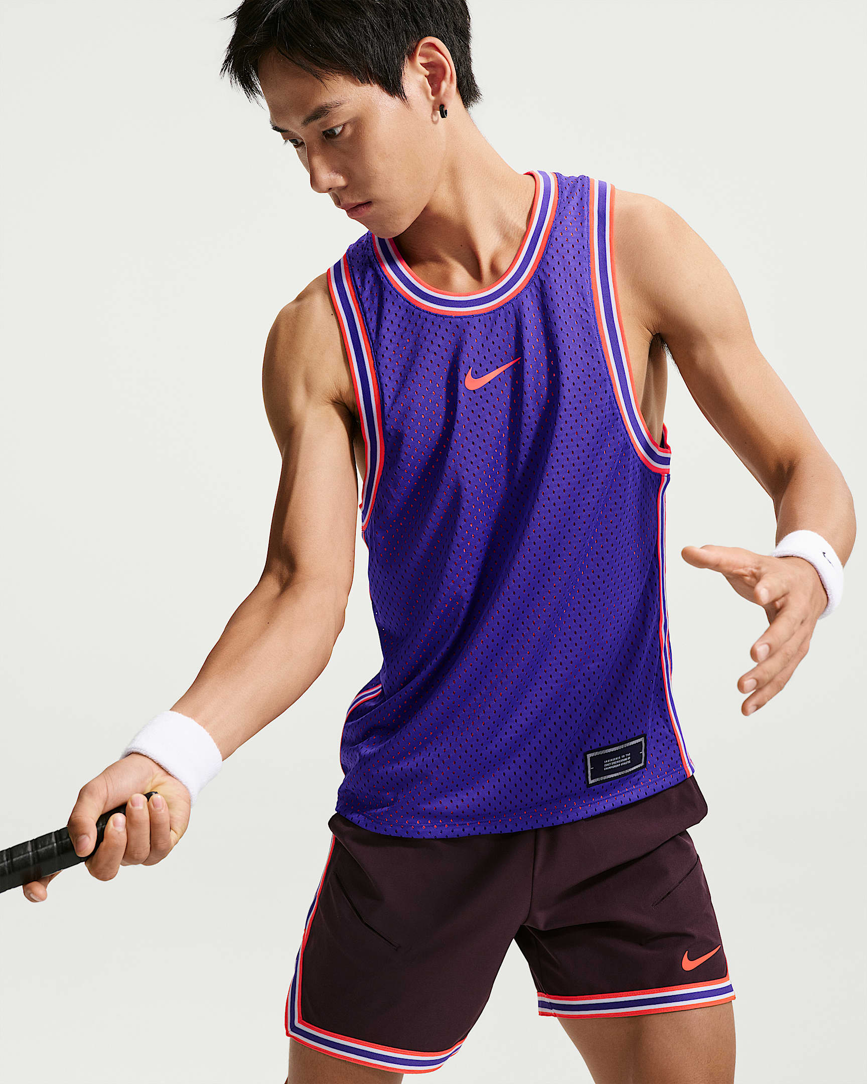 NikeCourt Slam Dri-FIT 卡洛斯·阿尔卡拉斯同款男子速干双面穿网球背心 - 暗紫/亮深红/暗调勃艮第酒红/亮深红
