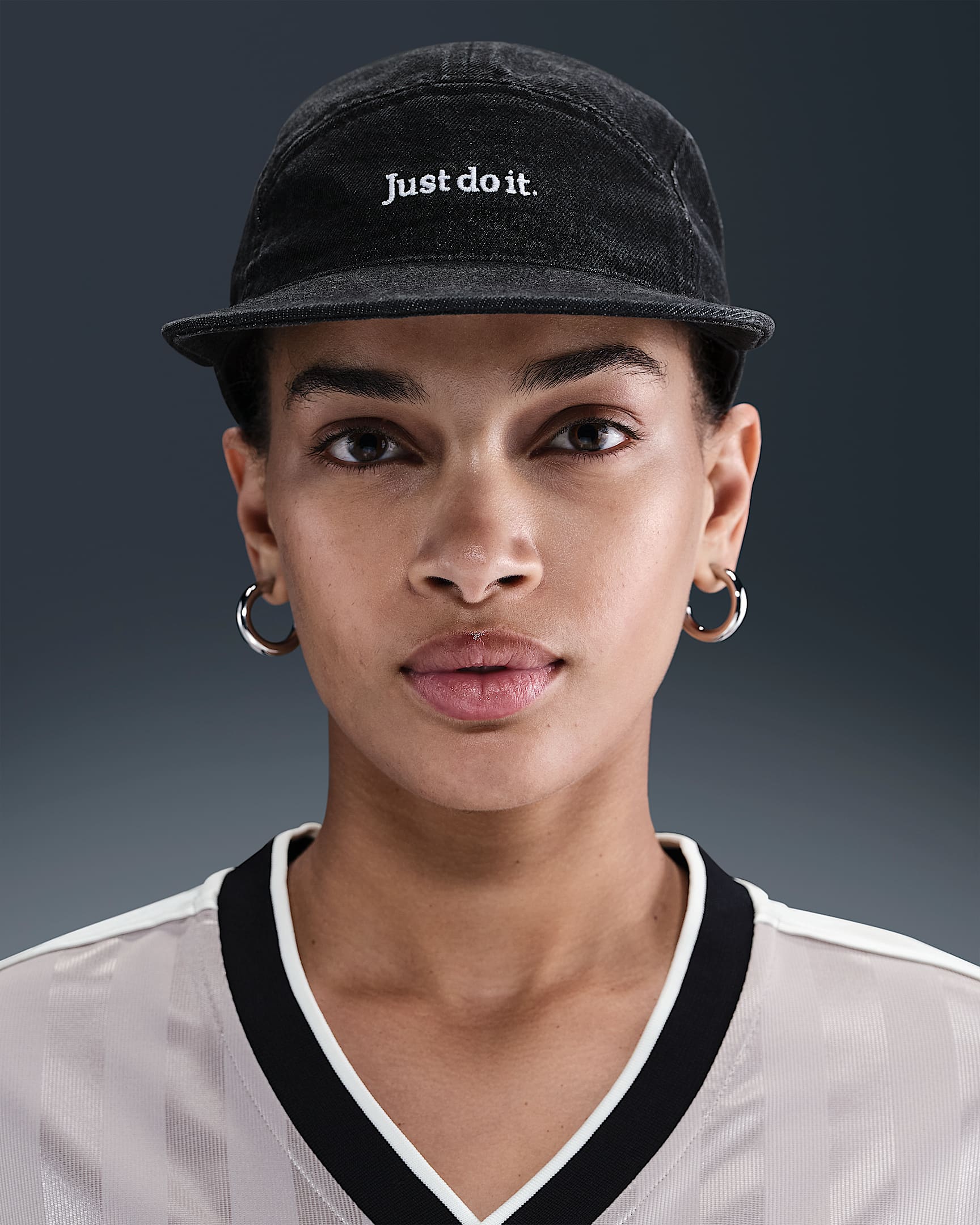 Nike Fly 软顶牛仔运动帽 - 黑/黑/白色