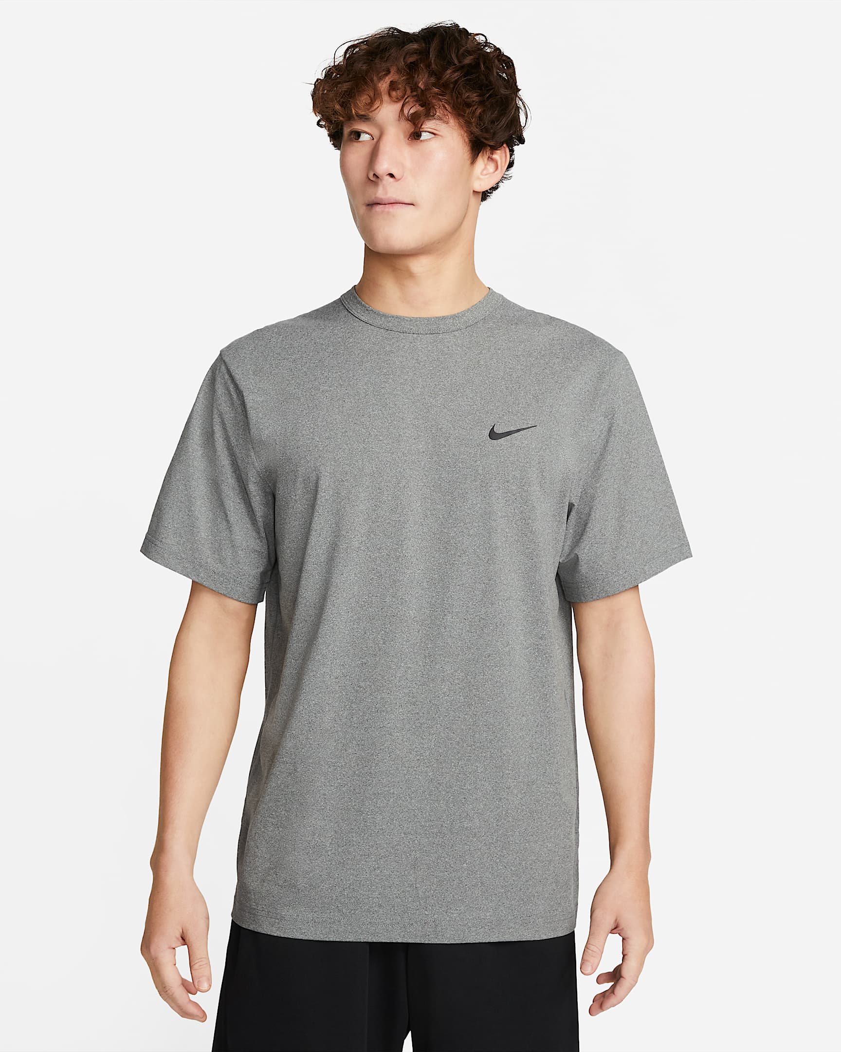 Nike Dri-FIT Hyverse 男子速干短袖训练上衣 - 烟灰/调色/黑