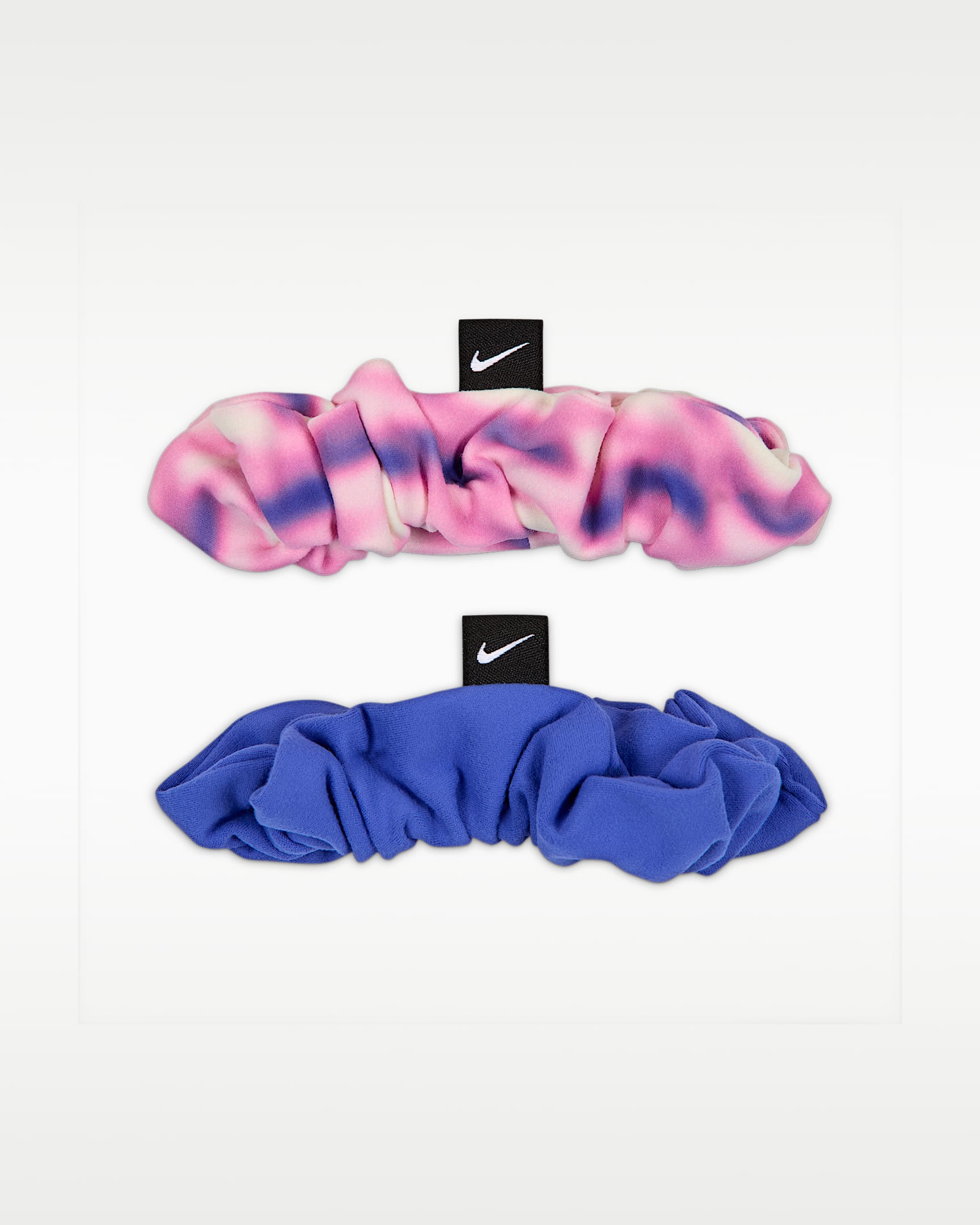 Nike Dri-FIT 速干发圈（2 条） - 浅品红/宝石蓝/白色