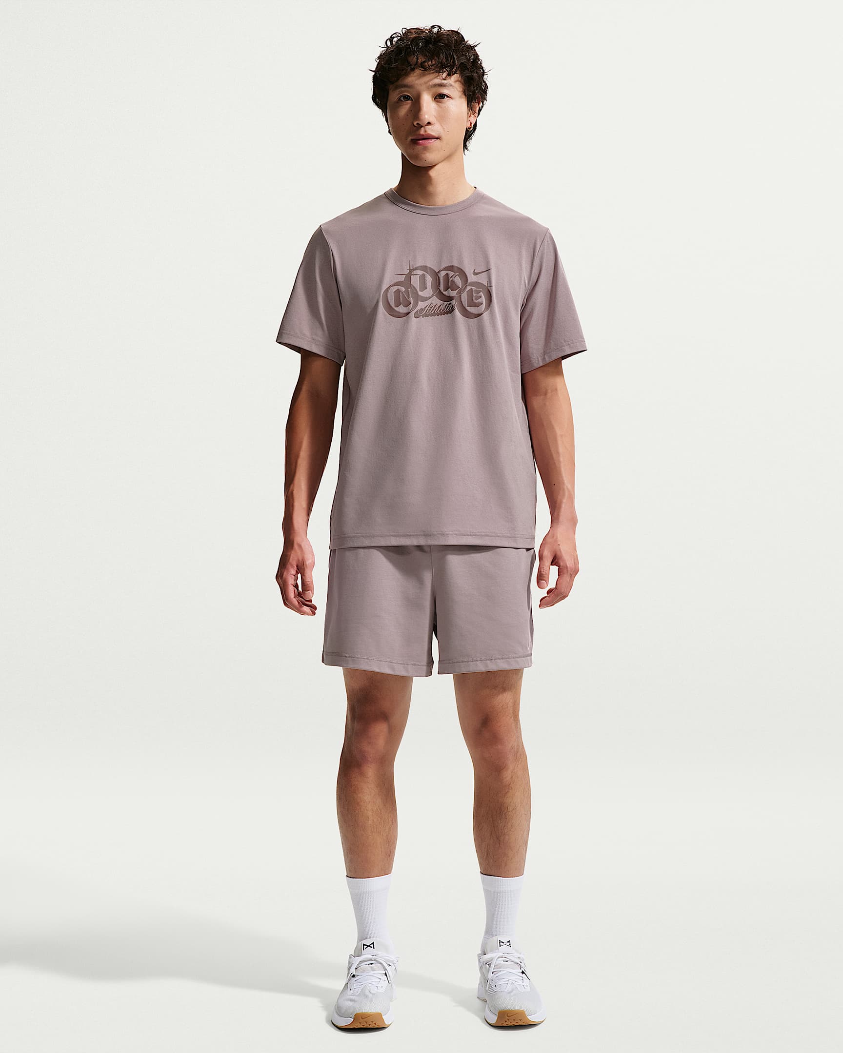 Nike N.A.C. Dri-FIT 男子速干针织训练短裤 - 浅矿石紫/淡象牙白/浅矿石紫