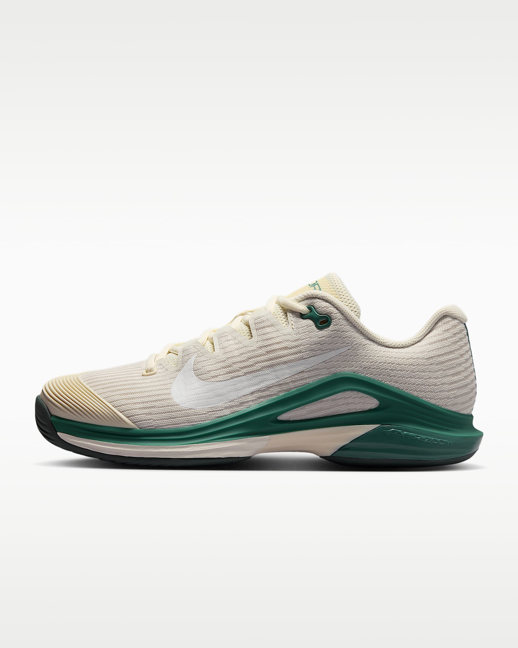 Nike Vapor 12 女子硬地球场网球鞋 - 珍珠灰/珍珠灰/绿古色/白色