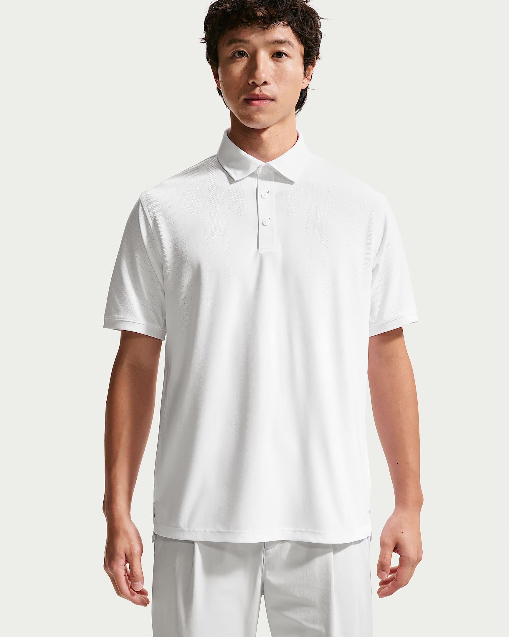 Nike Tailored Performance Dri-FIT 男子速干高尔夫翻领T恤 - 白色/白色