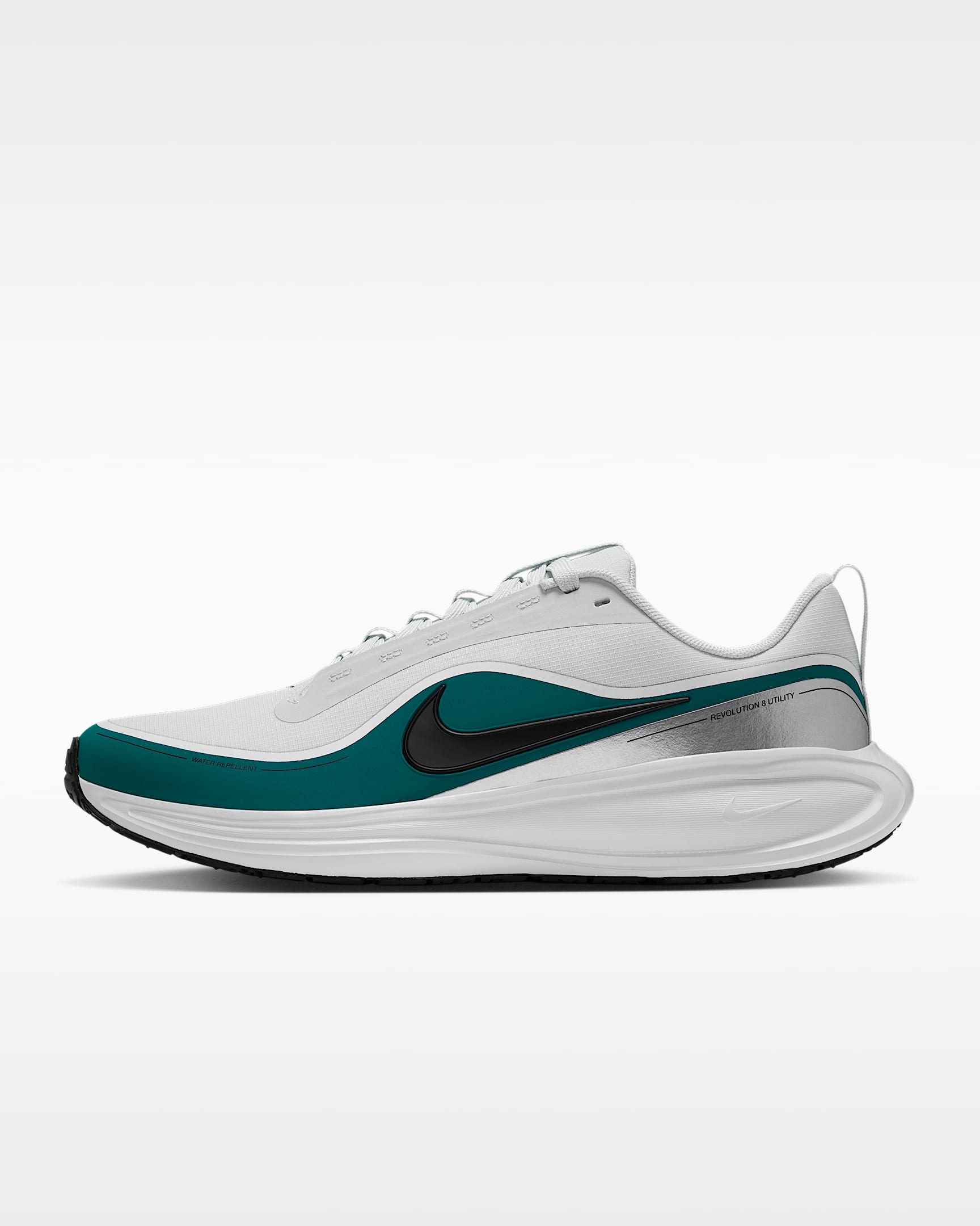 Nike Revolution 8 Utility 男子公路跑步鞋 - 米白/亮杉木绿/金属银/黑