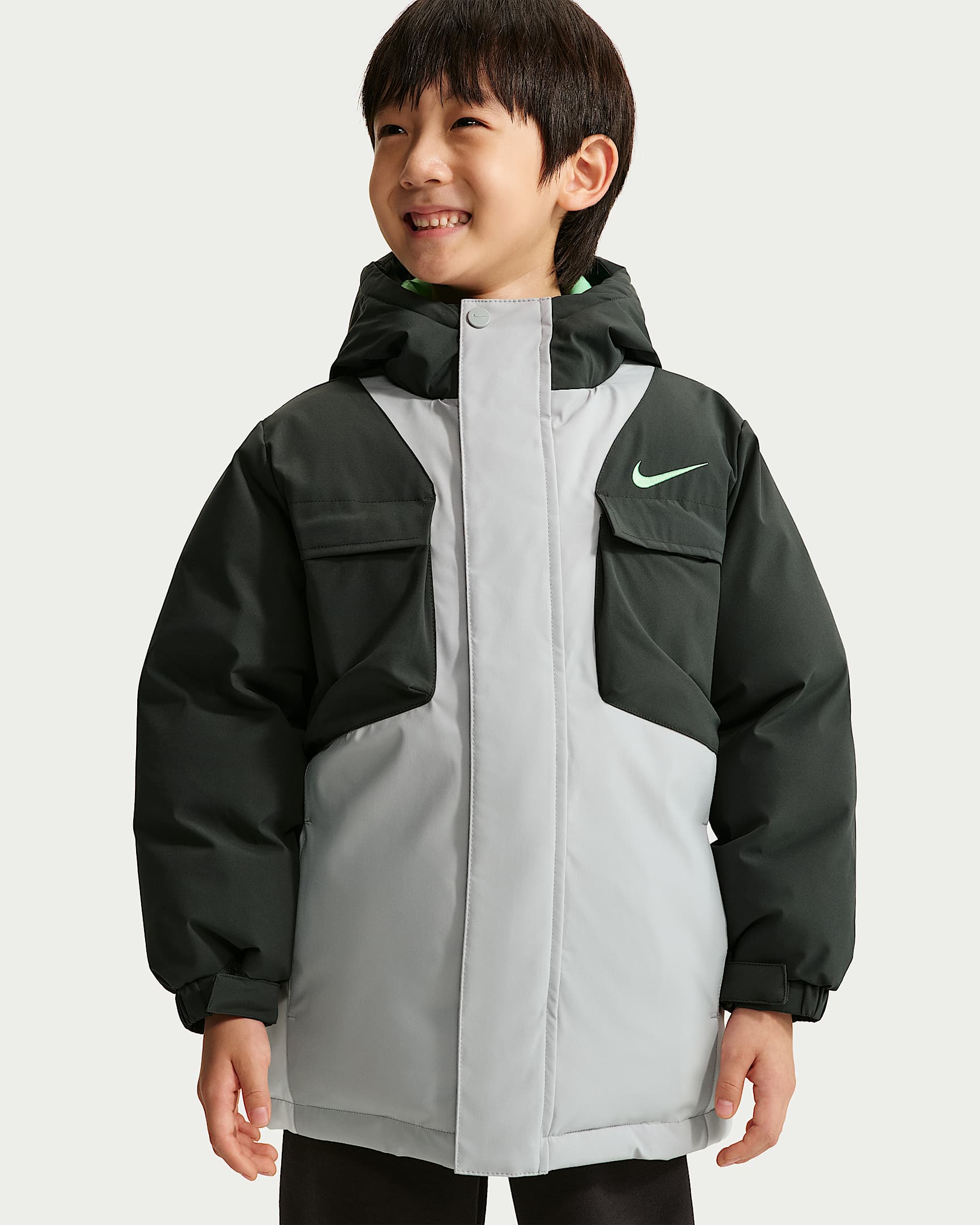 Nike 幼童撞色夹克 - 暗烟灰