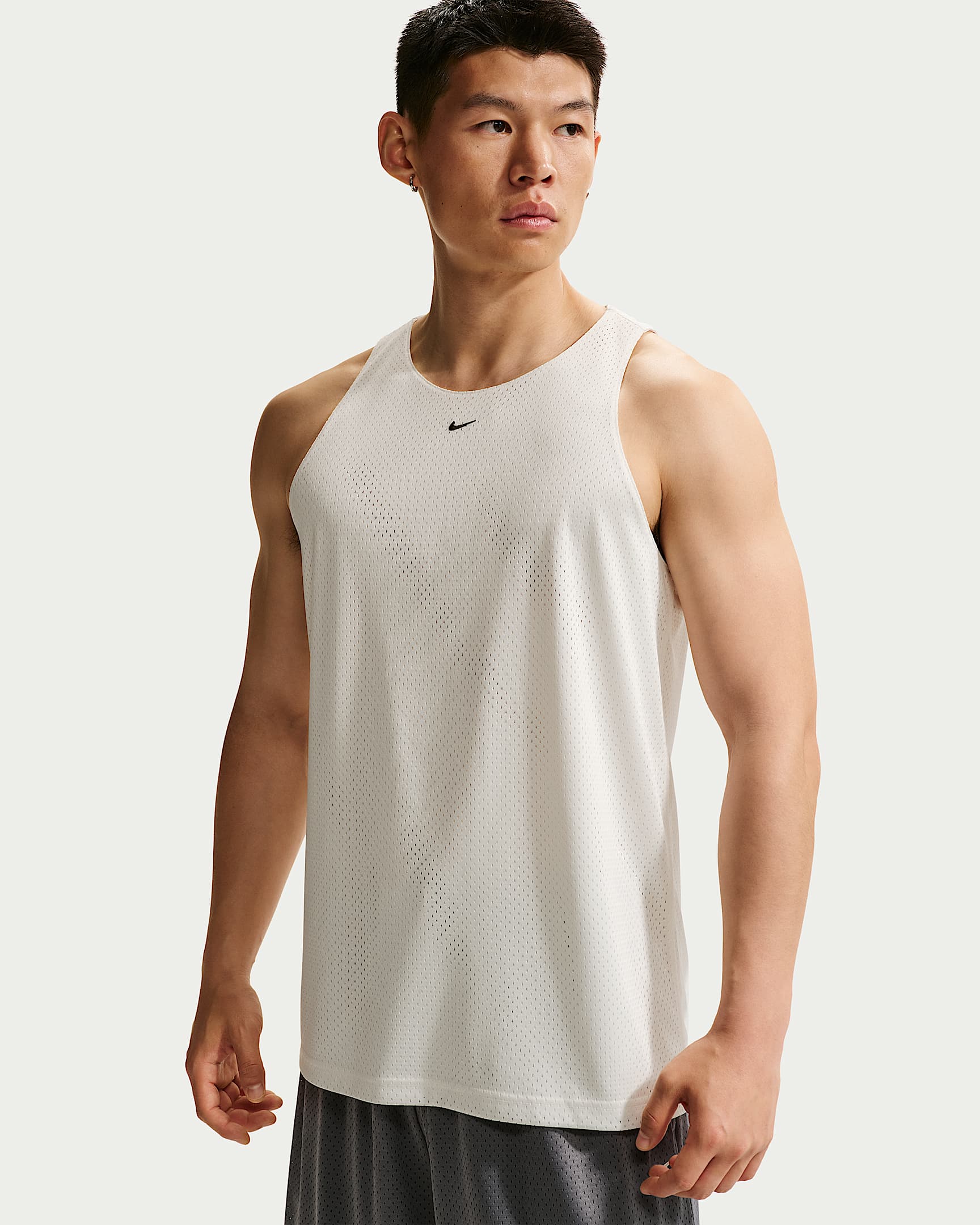 Nike Standard Issue 耐克篮球小标系列男子速干网眼布篮球球衣 - 帆白/黑