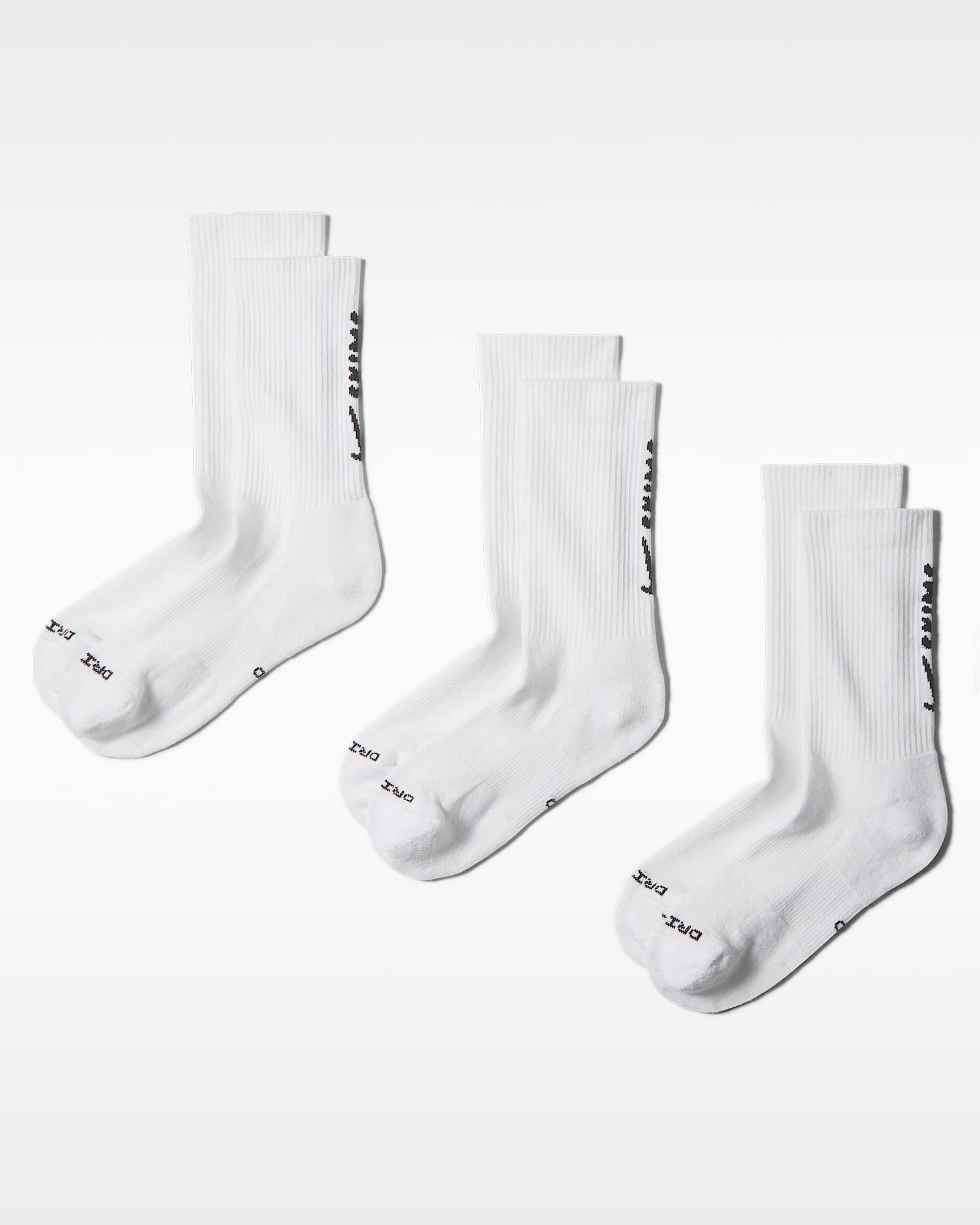 NikeSKIMS Dri-FIT 女子速干中筒运动袜(3 双) - 多色/NSKM Snow/NSKM Obsidian