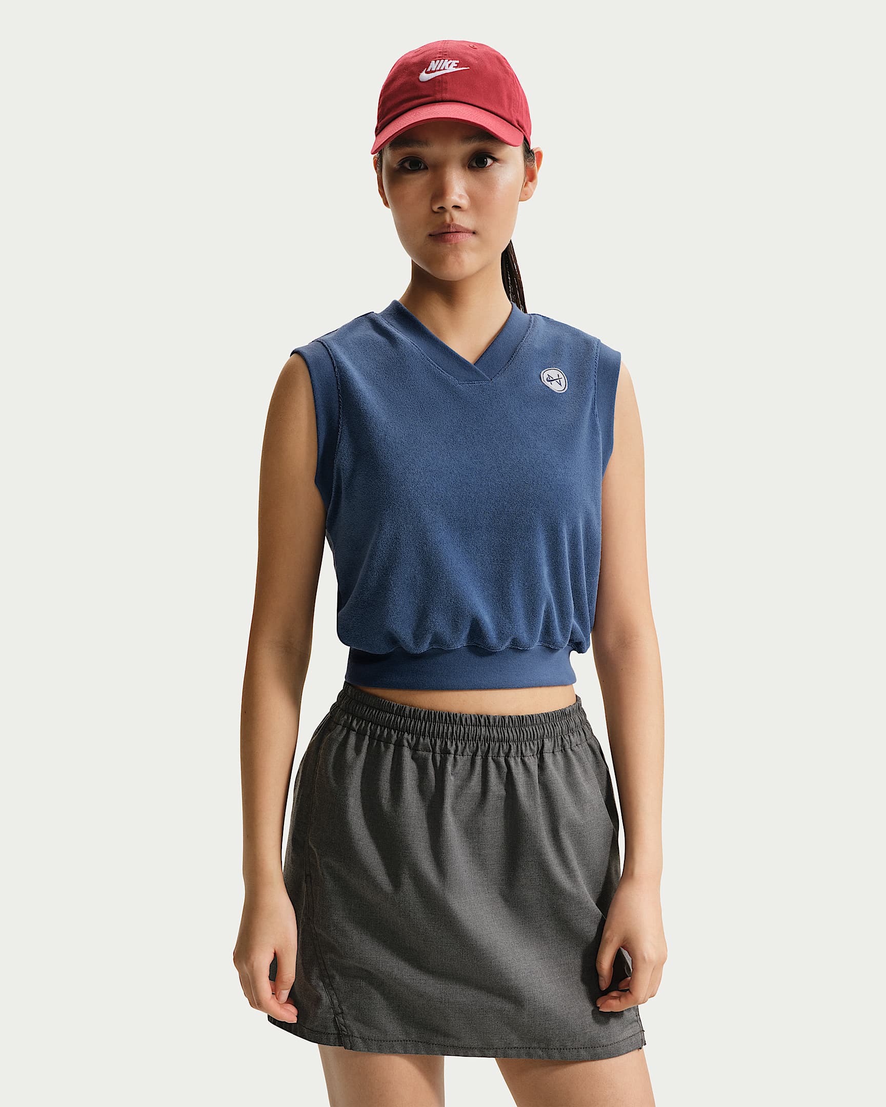 Nike Sportswear Chill Terry 女子无袖上衣 - 神秘深海蓝