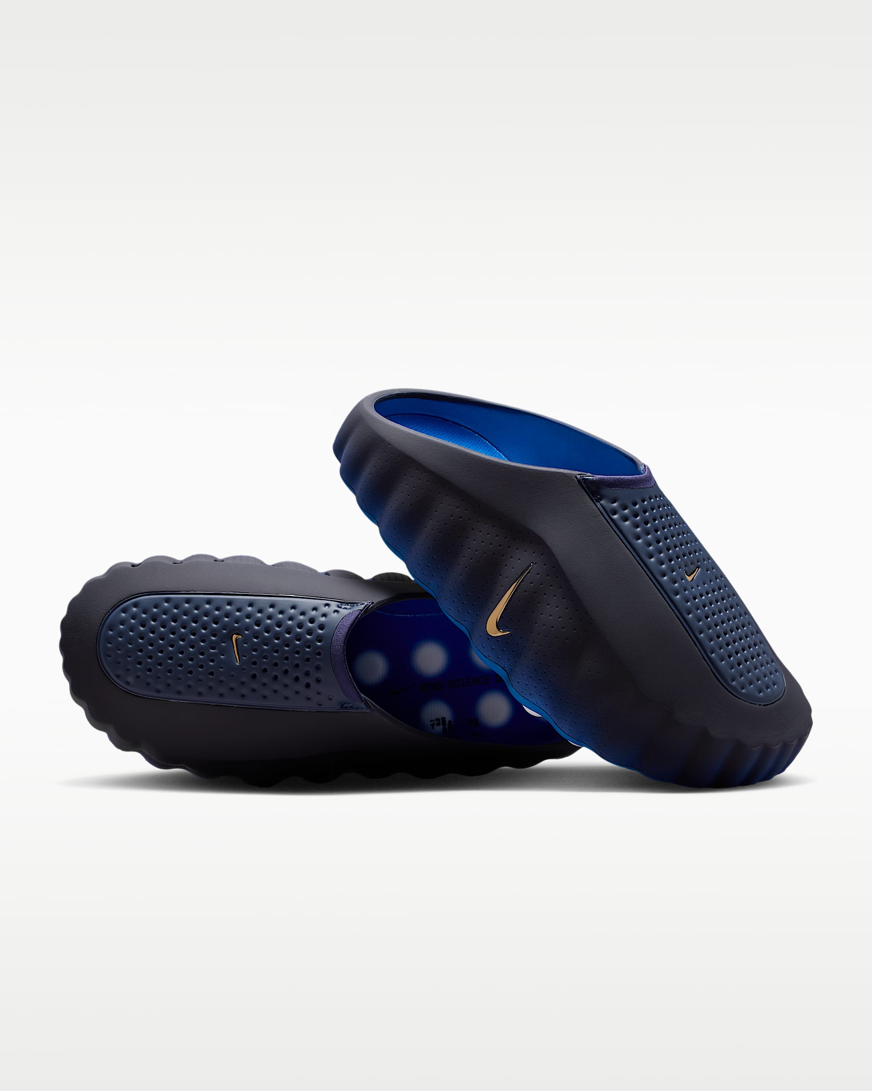 Nike Mind 001 男子赛前拖鞋 - 黑蓝/游戏宝蓝/白色/金属铜