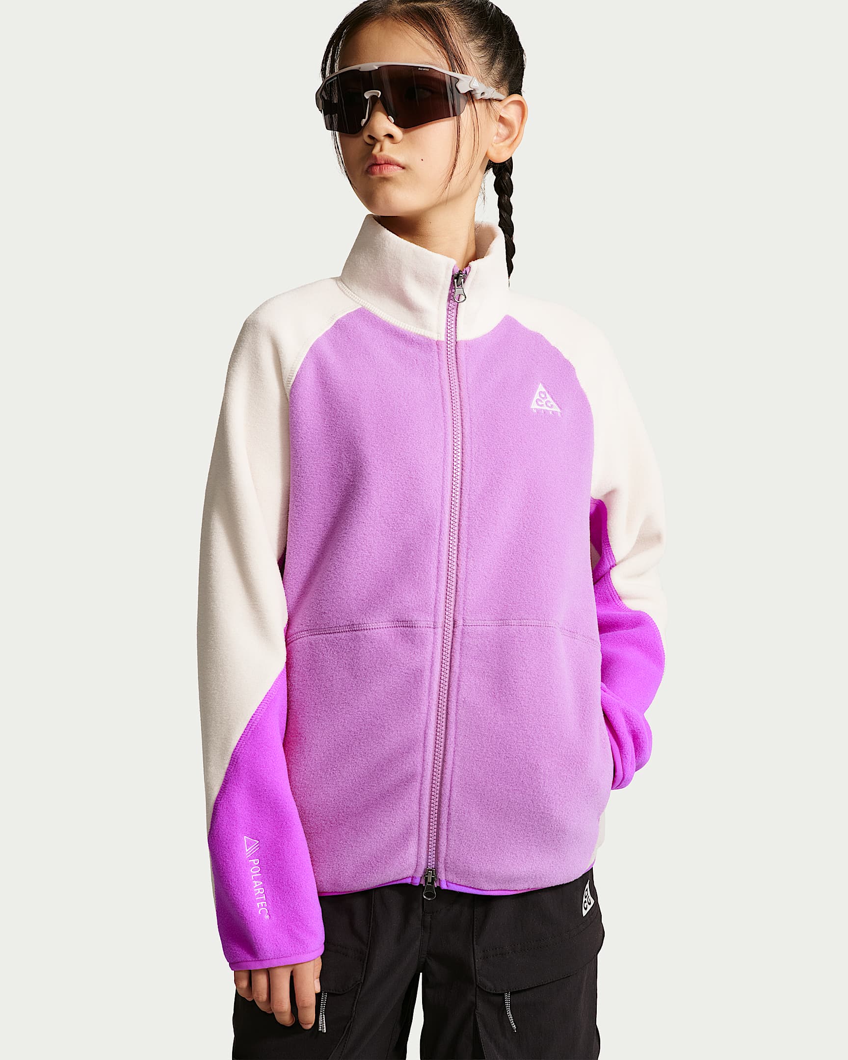 Nike ACG 大童摇粒绒徒步夹克 - 君王紫