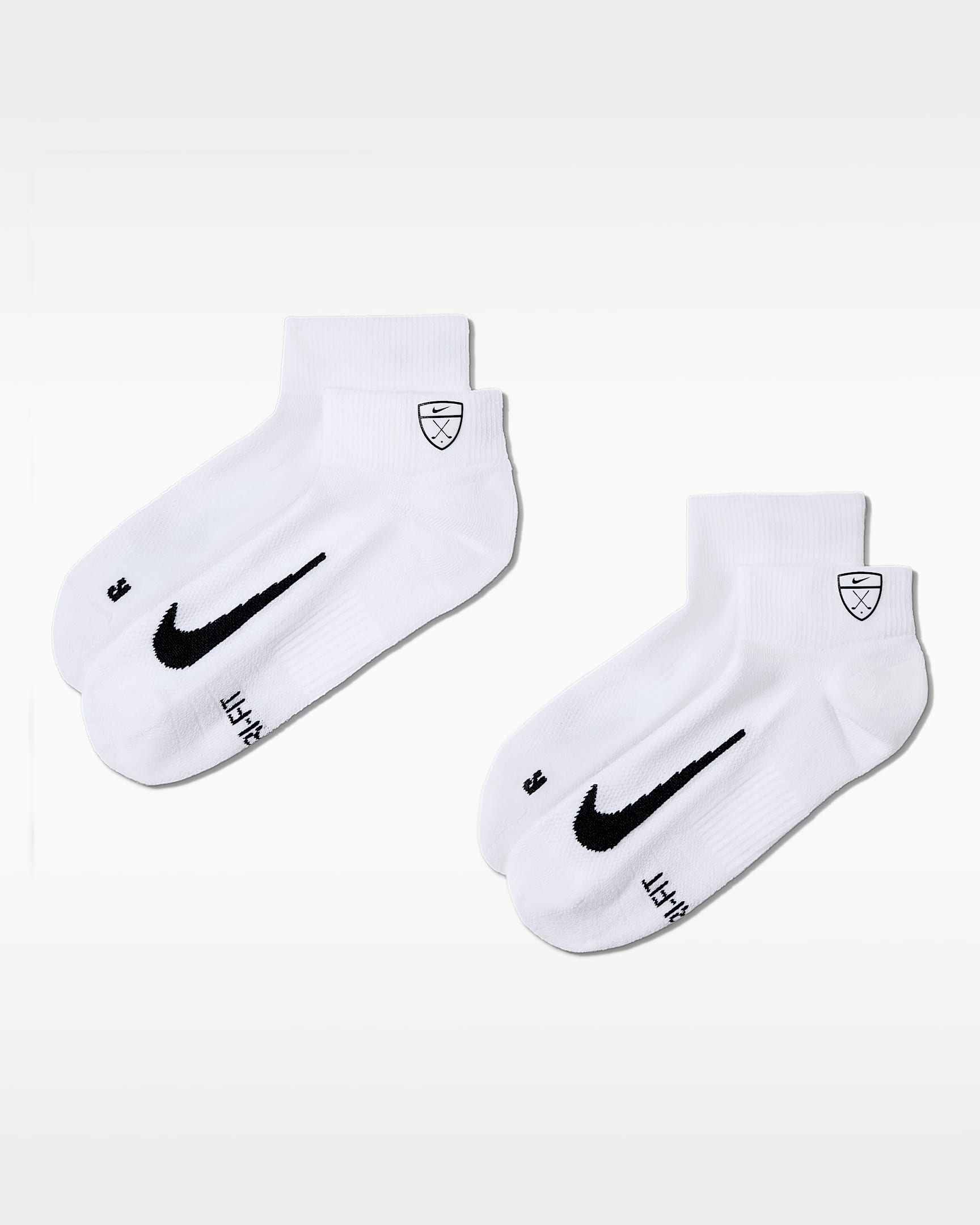 Nike Multiplier Low 速干高尔夫运动短袜(2 双) - 白色/黑
