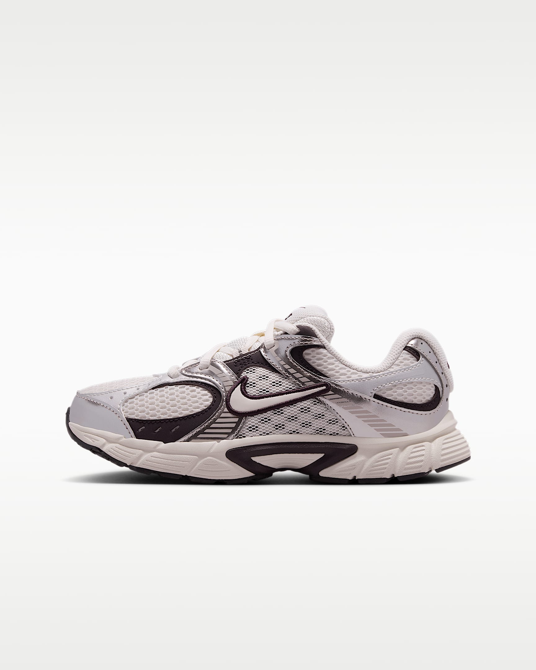 Nike V5 RNR 大童运动鞋 - 幻影灰白/温和冷月光/暗调勃艮第酒红/幻影灰白