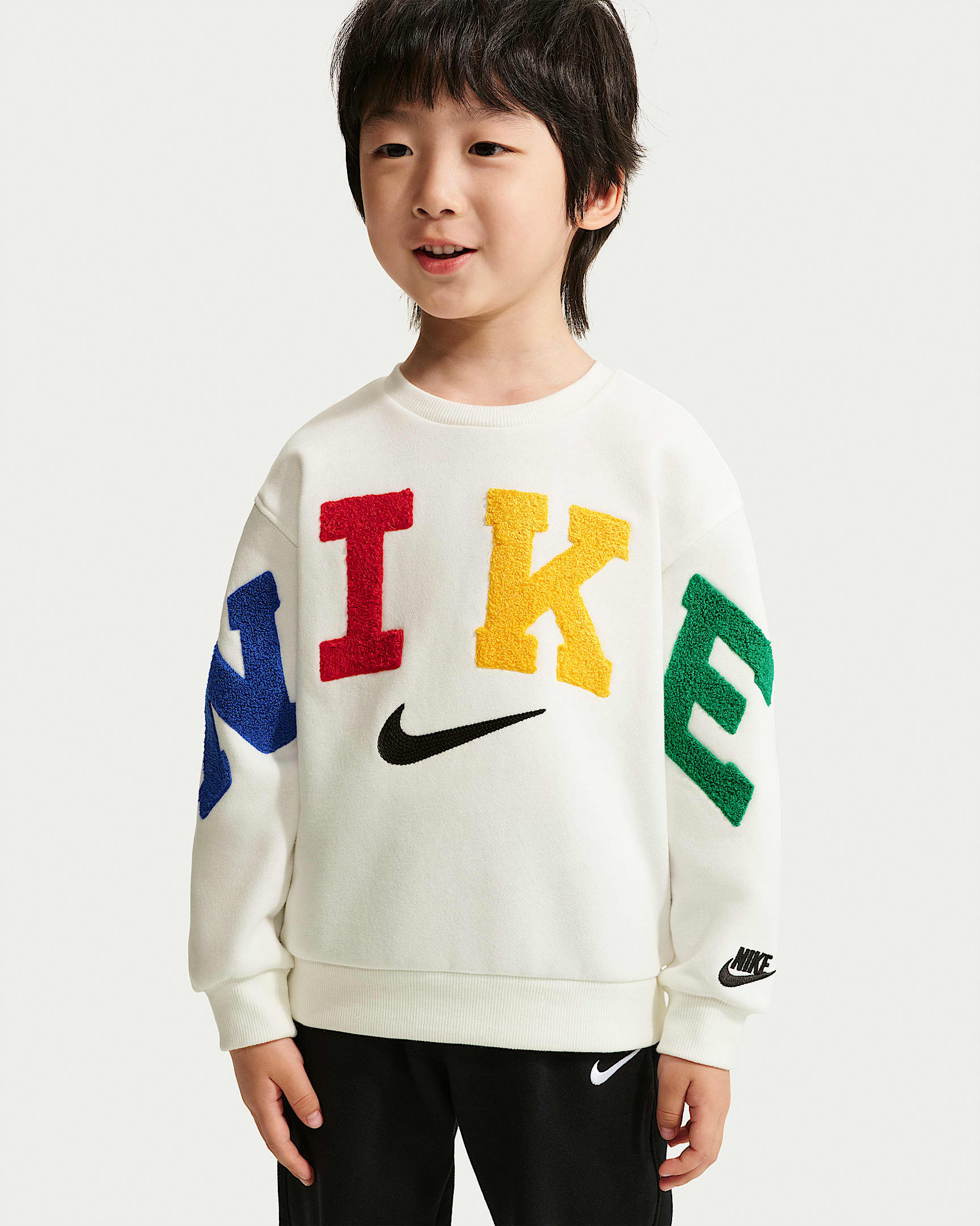 Nike Club 婴童加绒圆领上衣 - 帆白