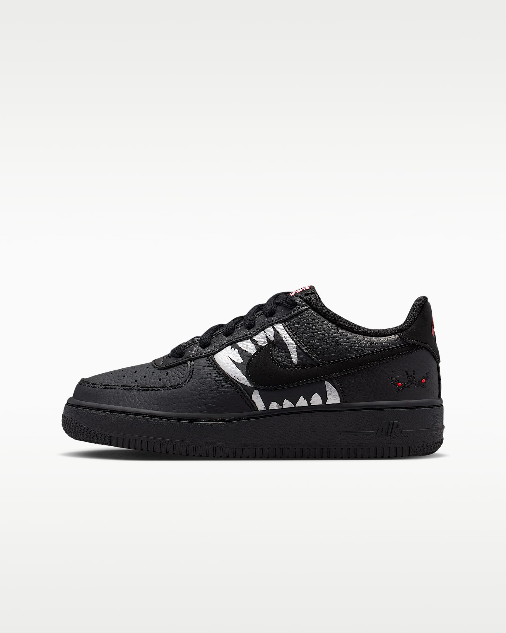Nike Air Force 1 LV8 大童空军一号运动鞋 - 黑/大学红/金属银/黑