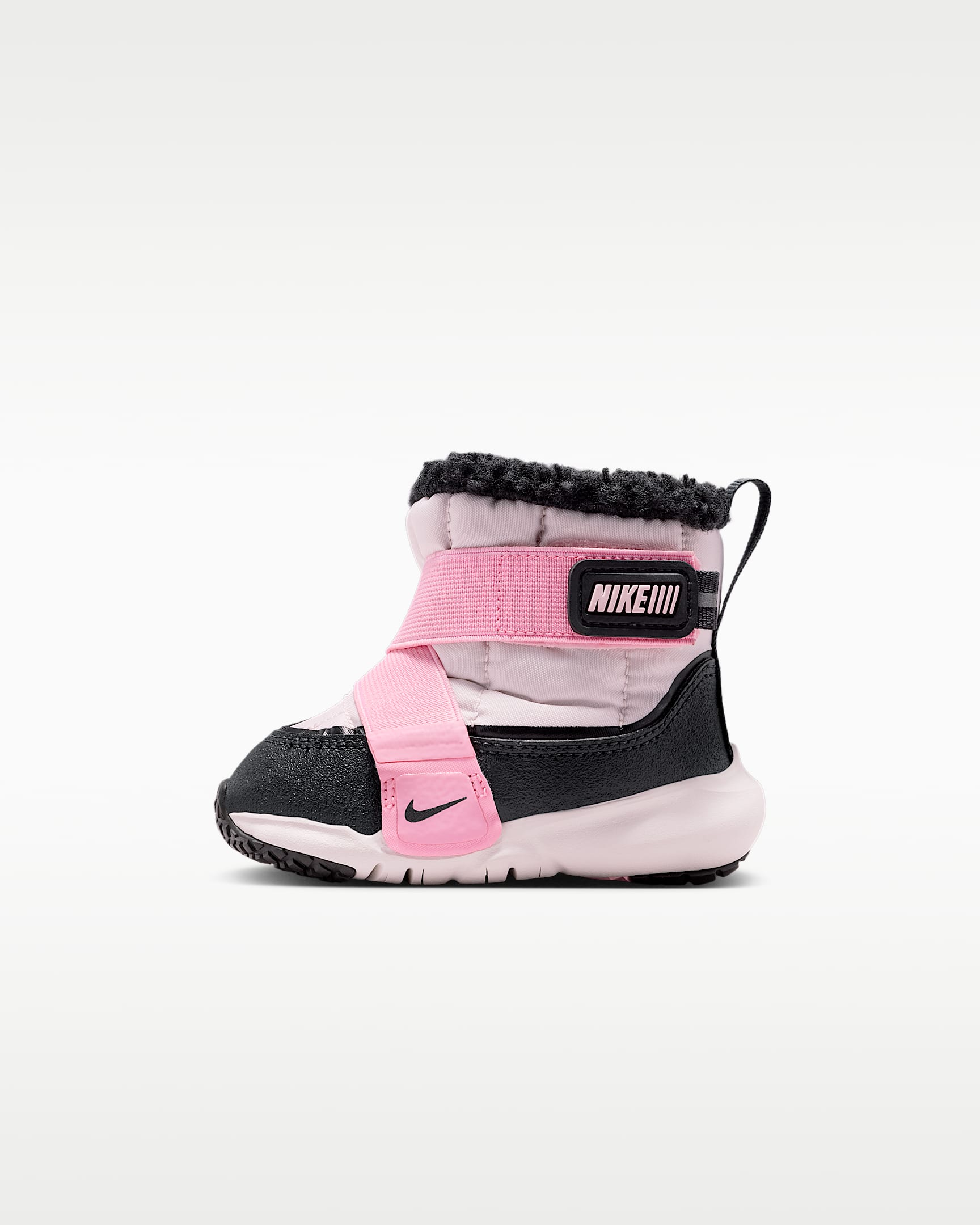 Nike Flex Advance 耐克小飞碟婴童易穿脱毛绒运动靴 - 珍珠粉/中柔粉/黑/煤黑