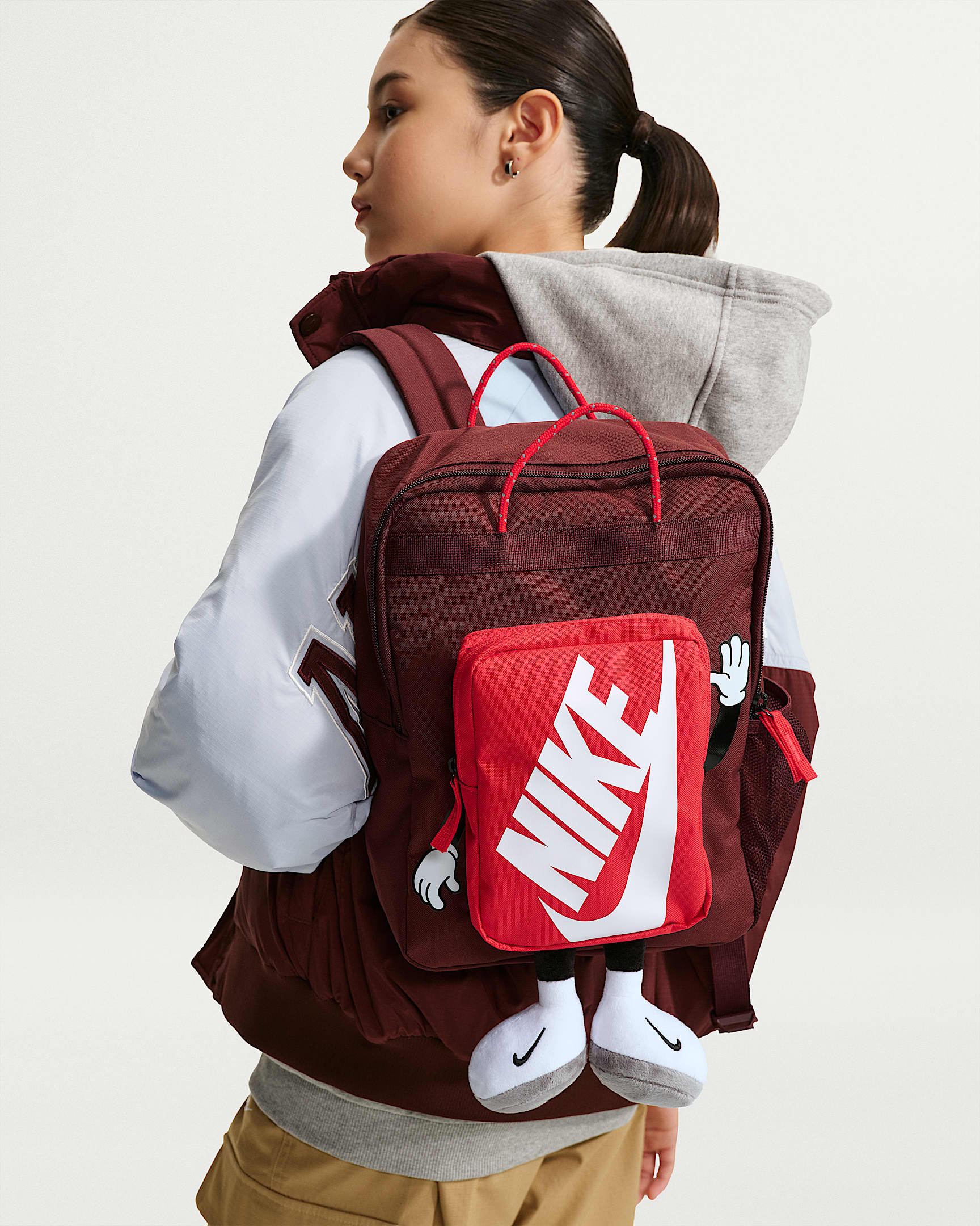 Nike 儿童双肩包 - 神秘枣红/大学红/白色