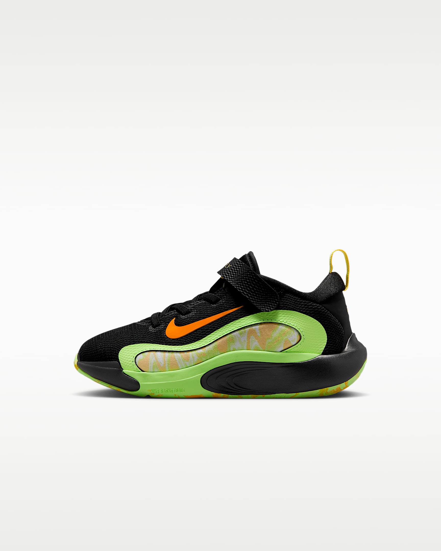 Nike IsoFly 幼童运动鞋 - 黑/爆炸绿黄/激光橙