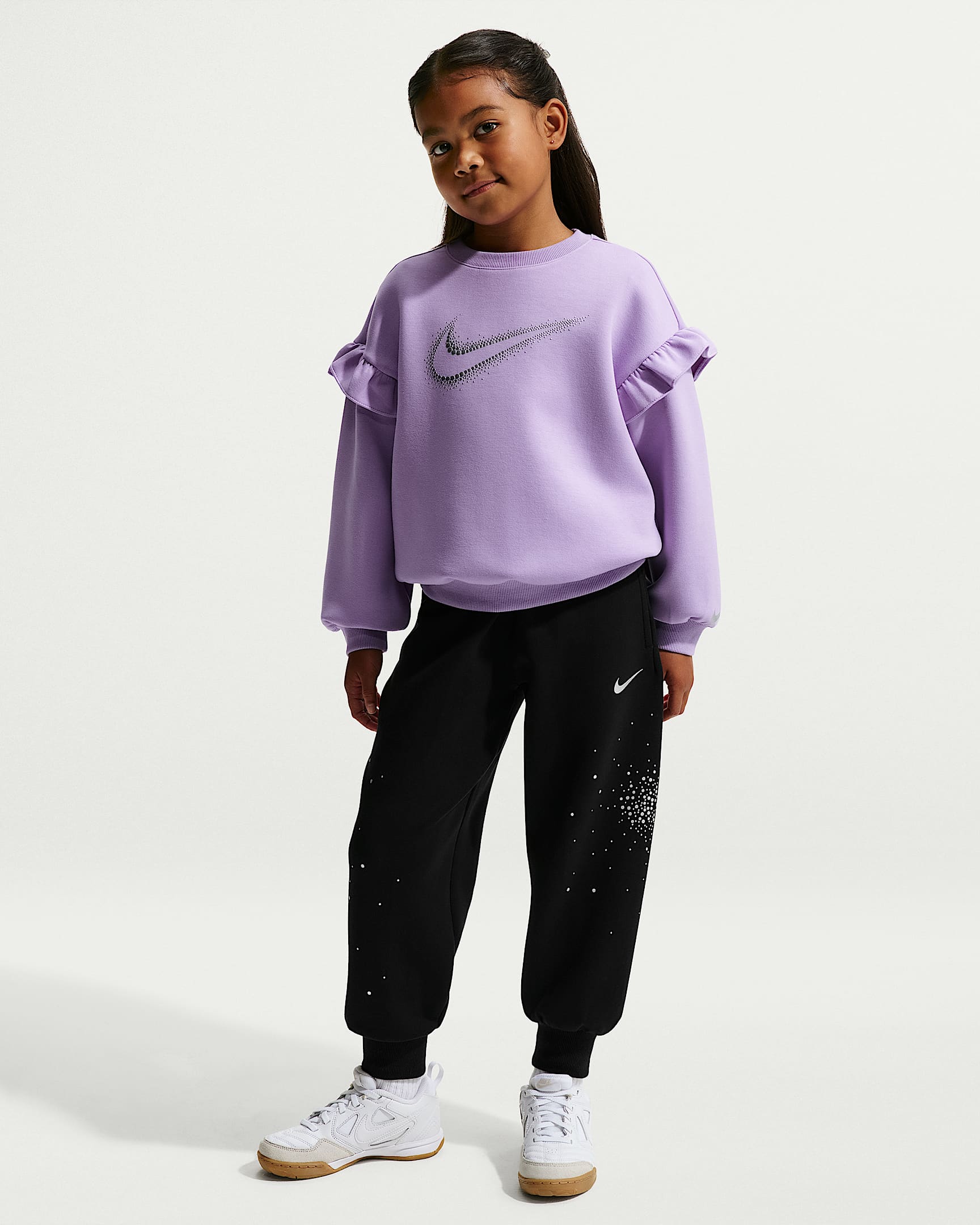 Nike Swoosh Sparkle 幼童长裤 - 黑