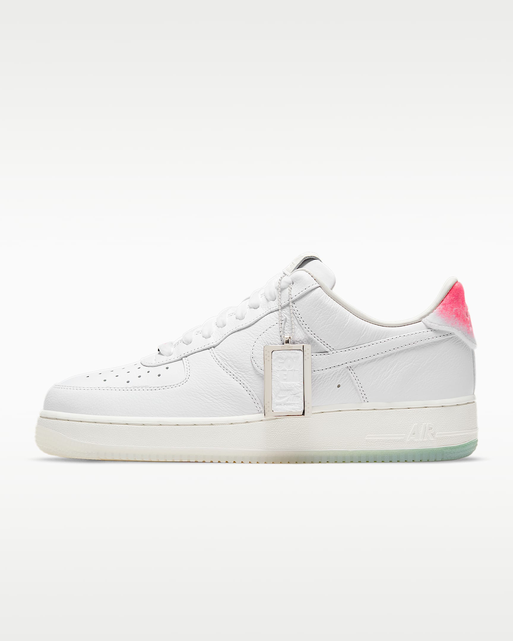 Nike Air Force 1 '07 Premium 男子空军一号运动鞋 - 白色/帆白/赛车粉/白色